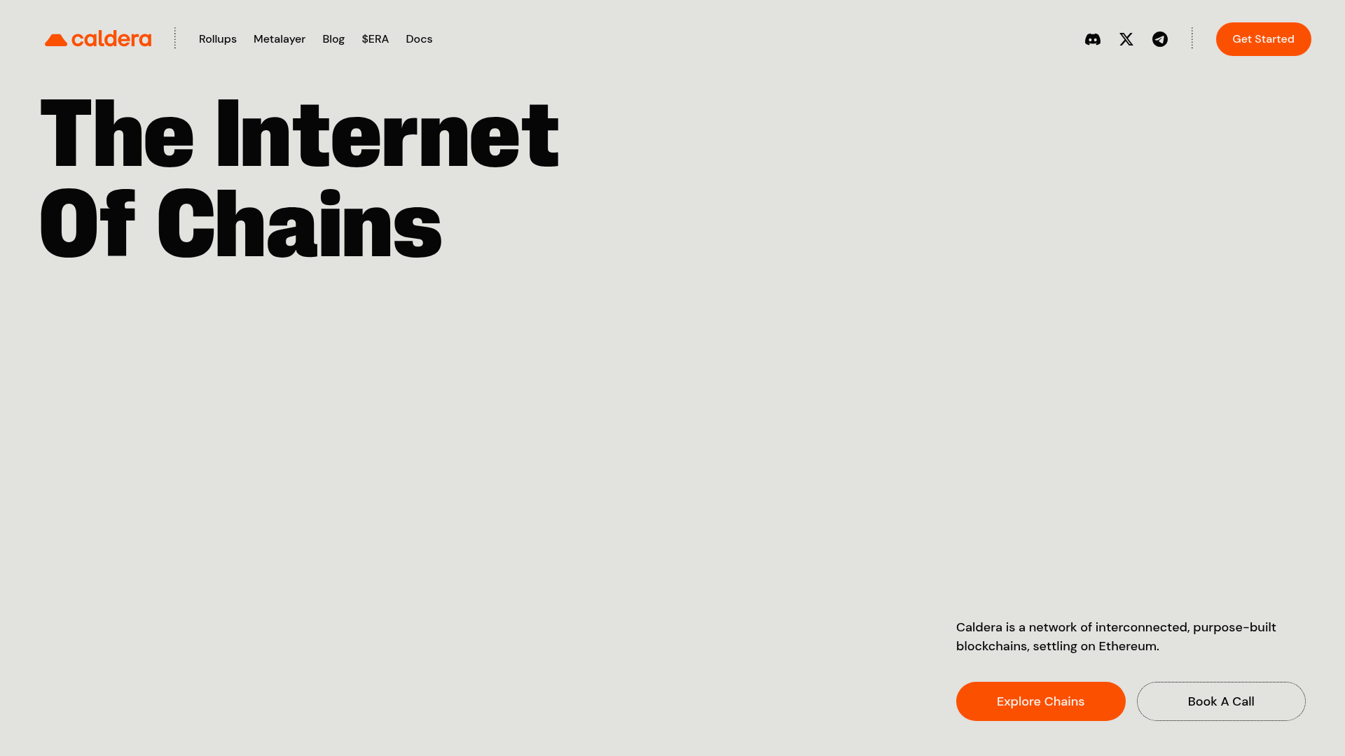 Caldera website screenshot