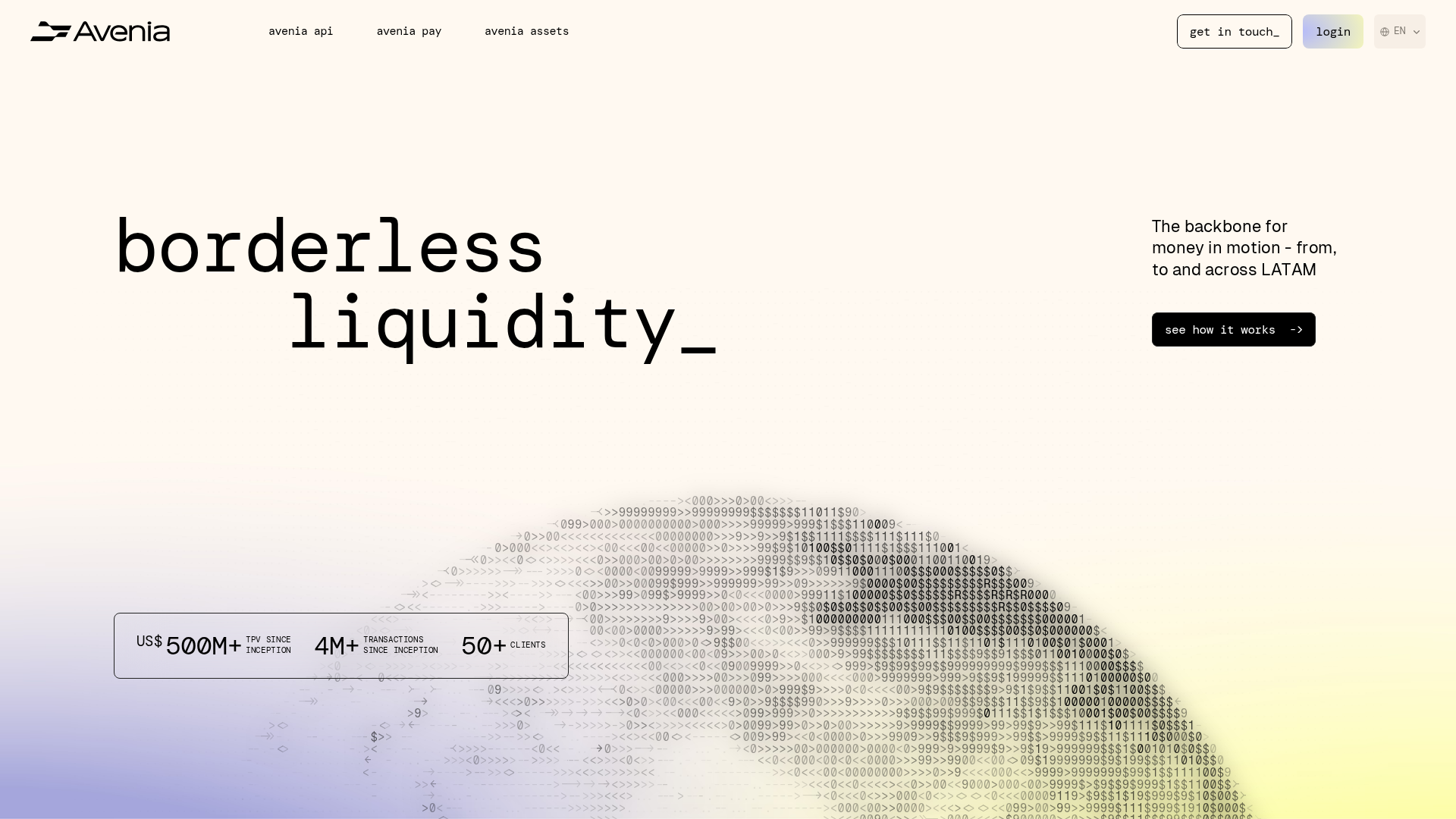 Avenia website screenshot