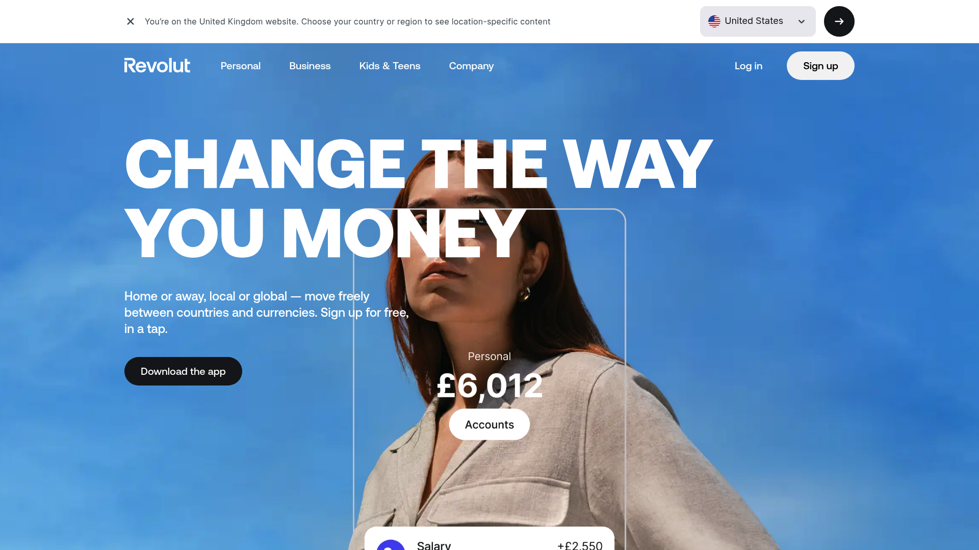 Revolut website screenshot
