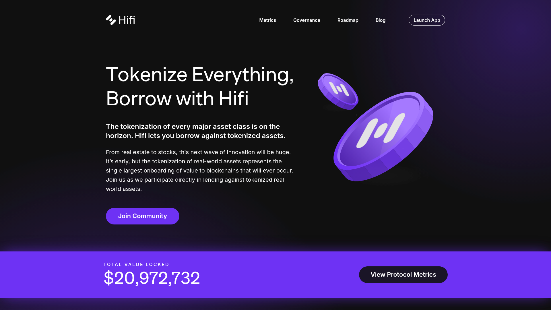 Hifi Finance website screenshot