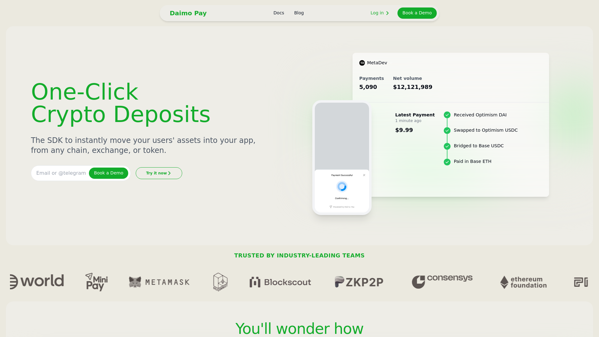 Daimo website screenshot