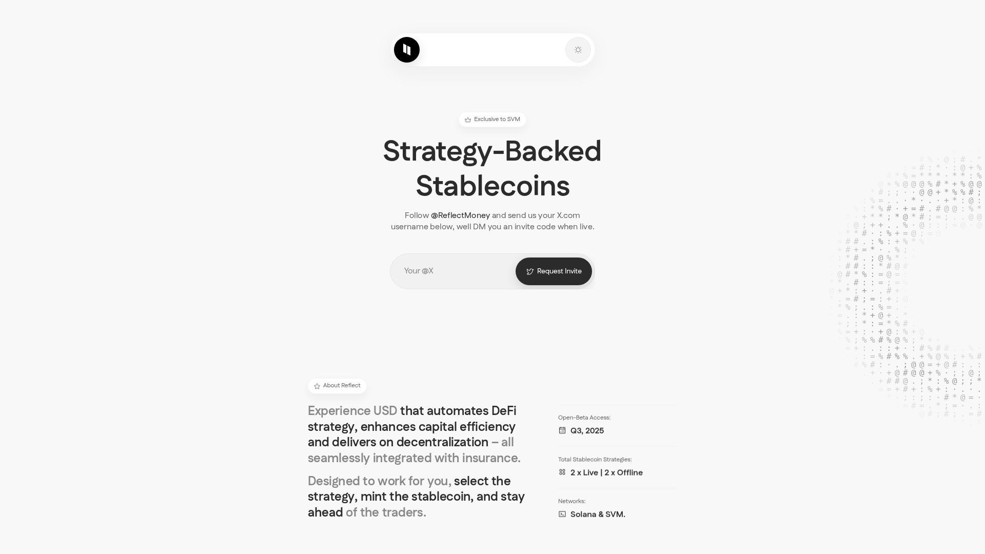 Reflect Money website screenshot