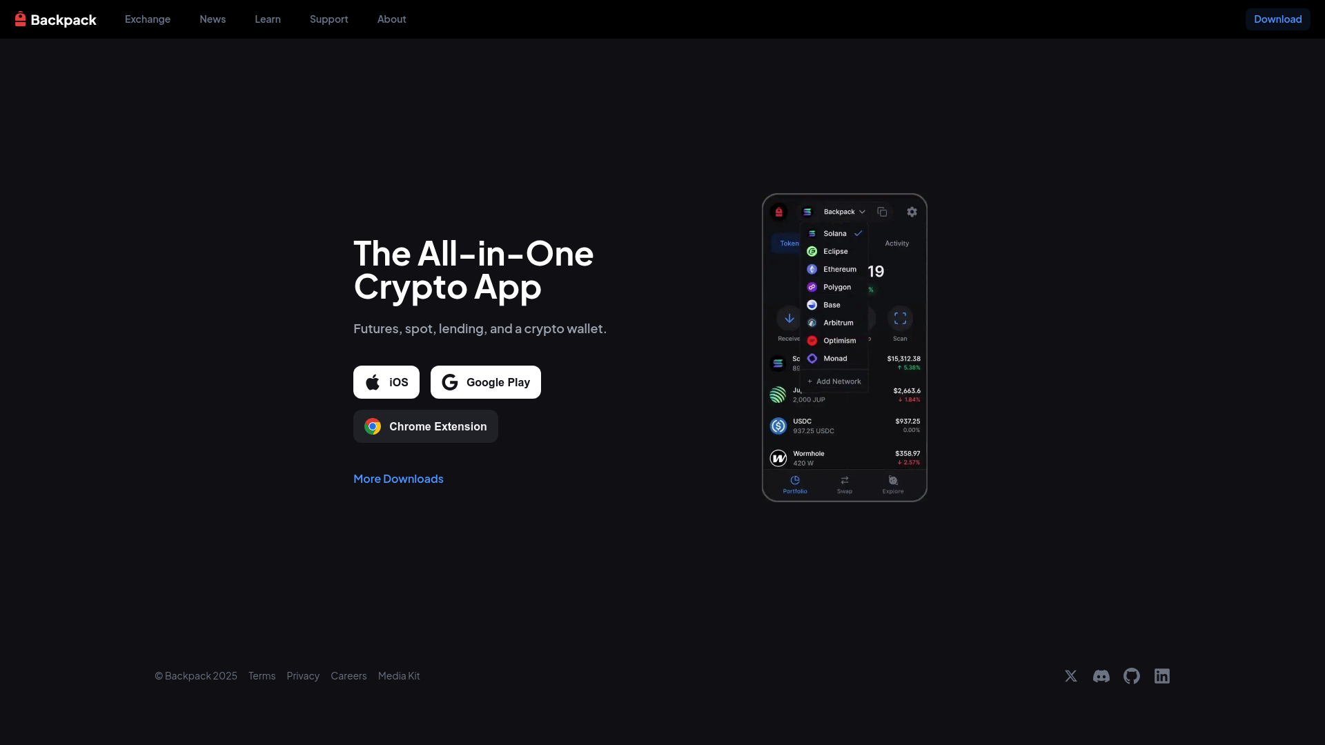 Backpack website screenshot