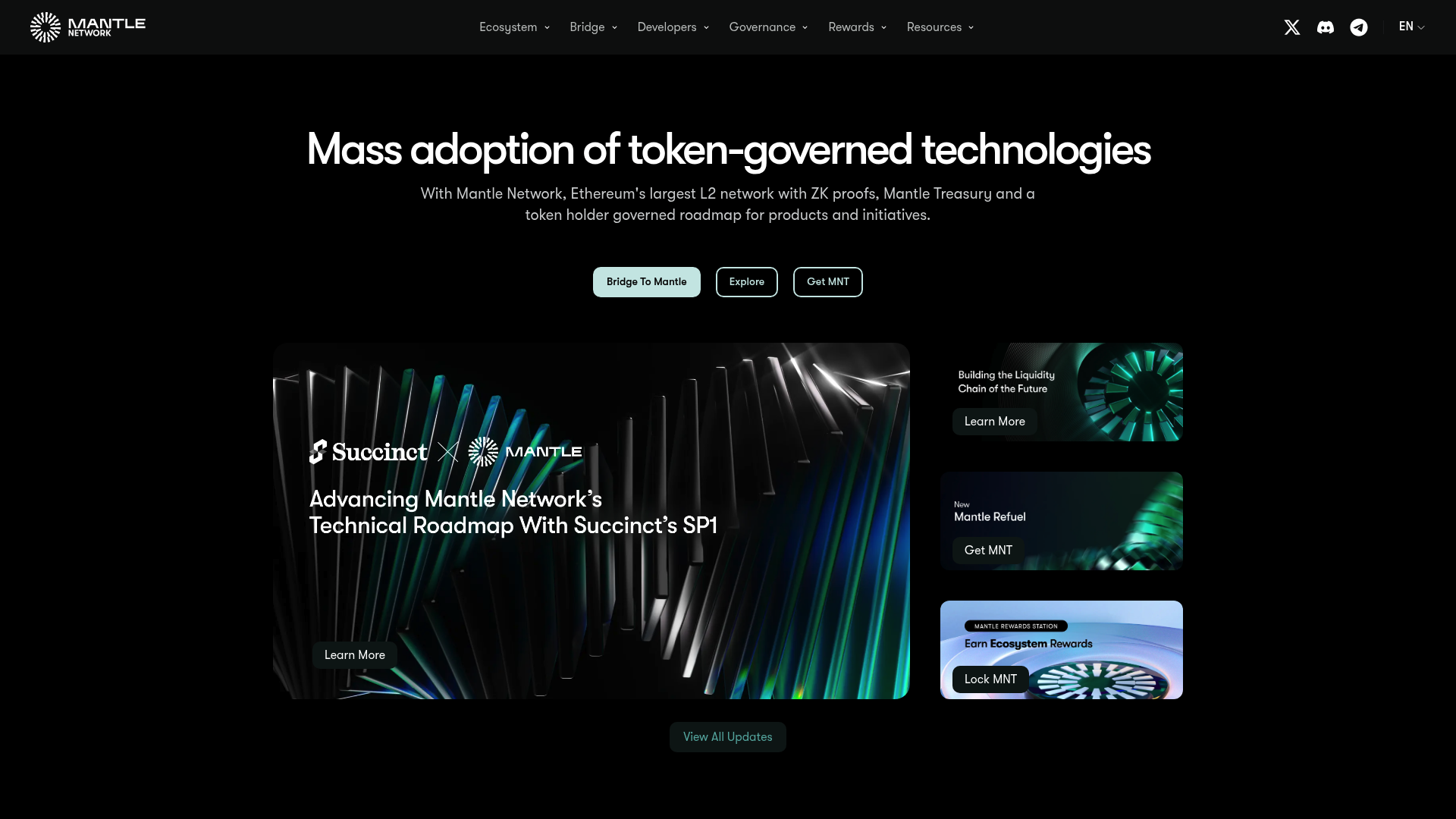 Mantle website screenshot