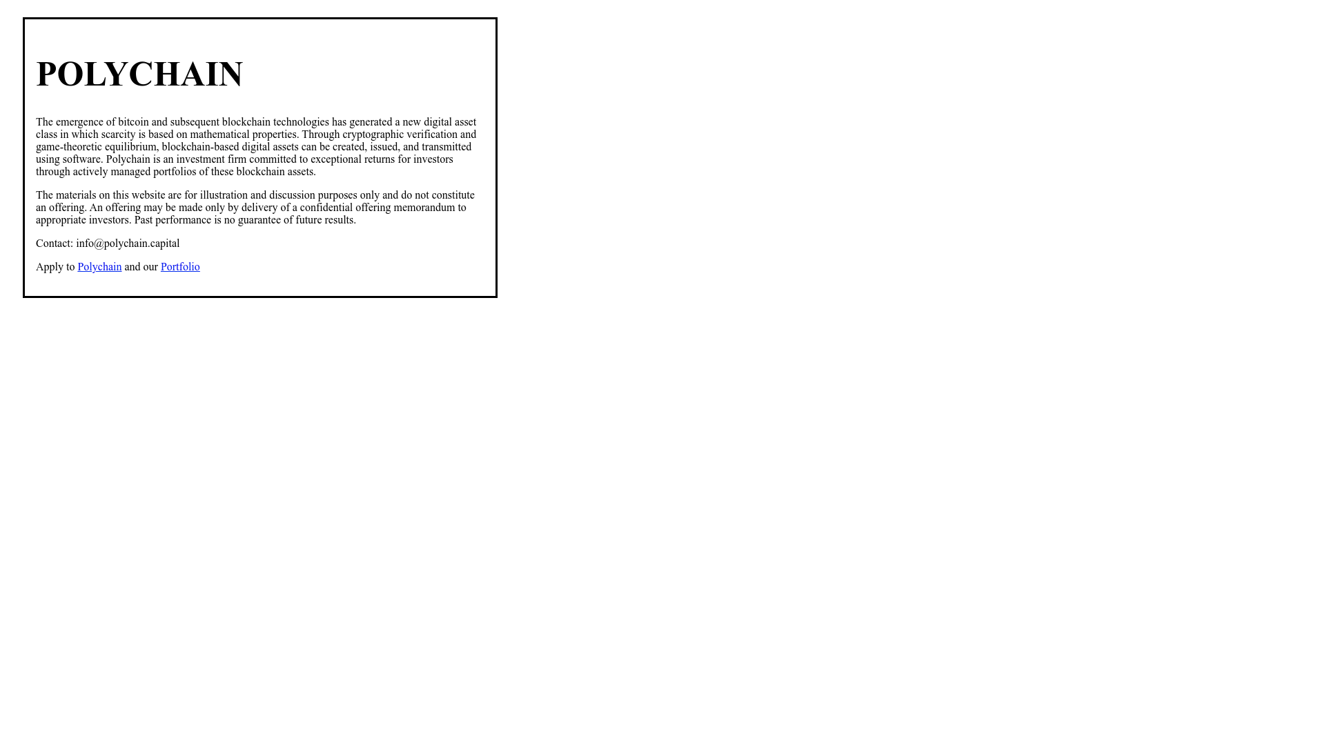 Polychain Capital website screenshot