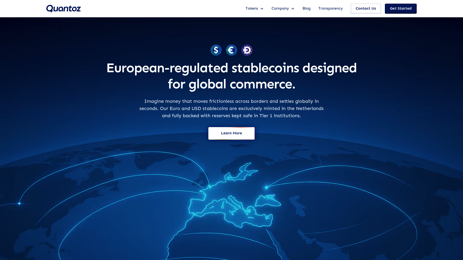 Quantoz website screenshot