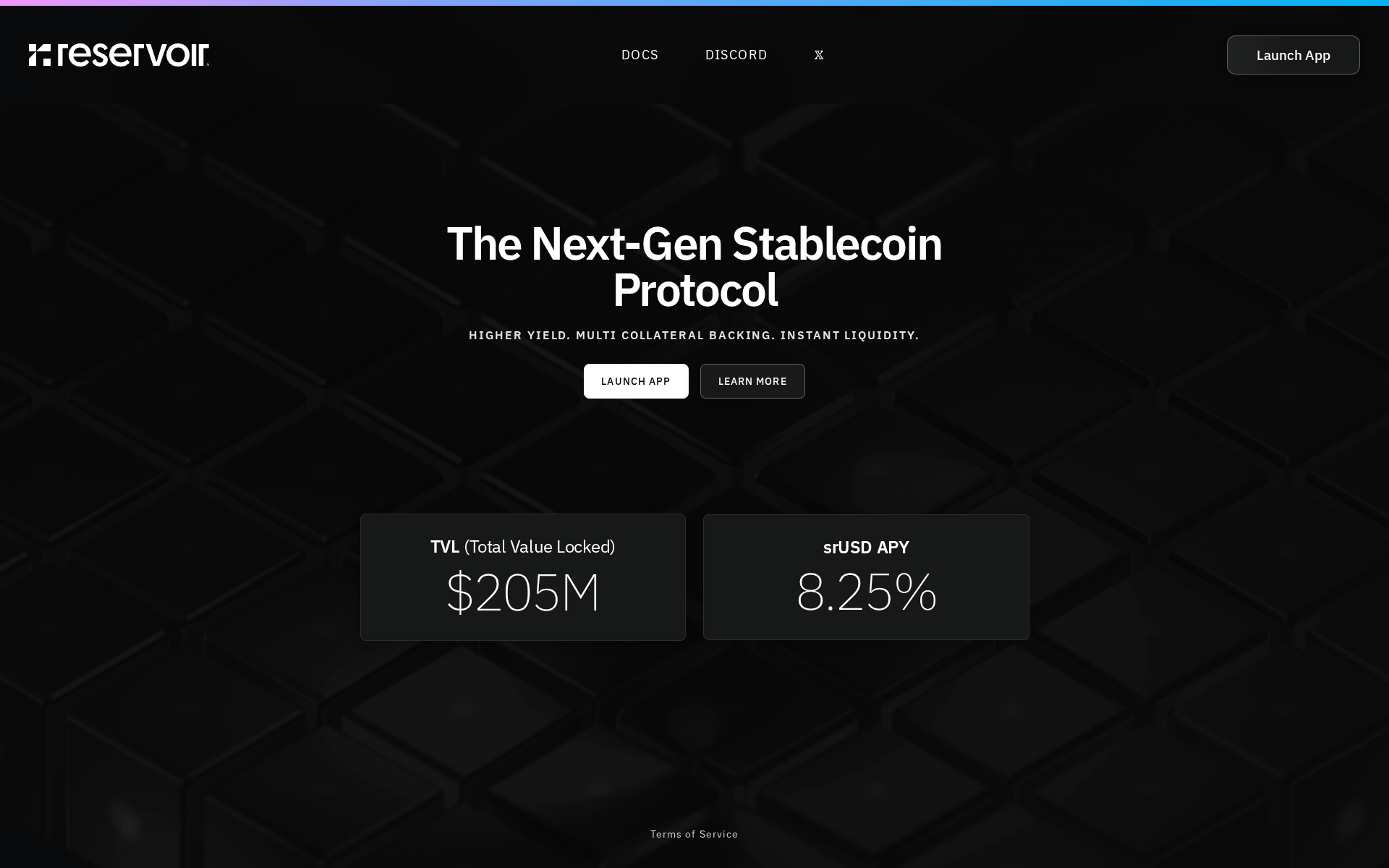 Reservoir website screenshot