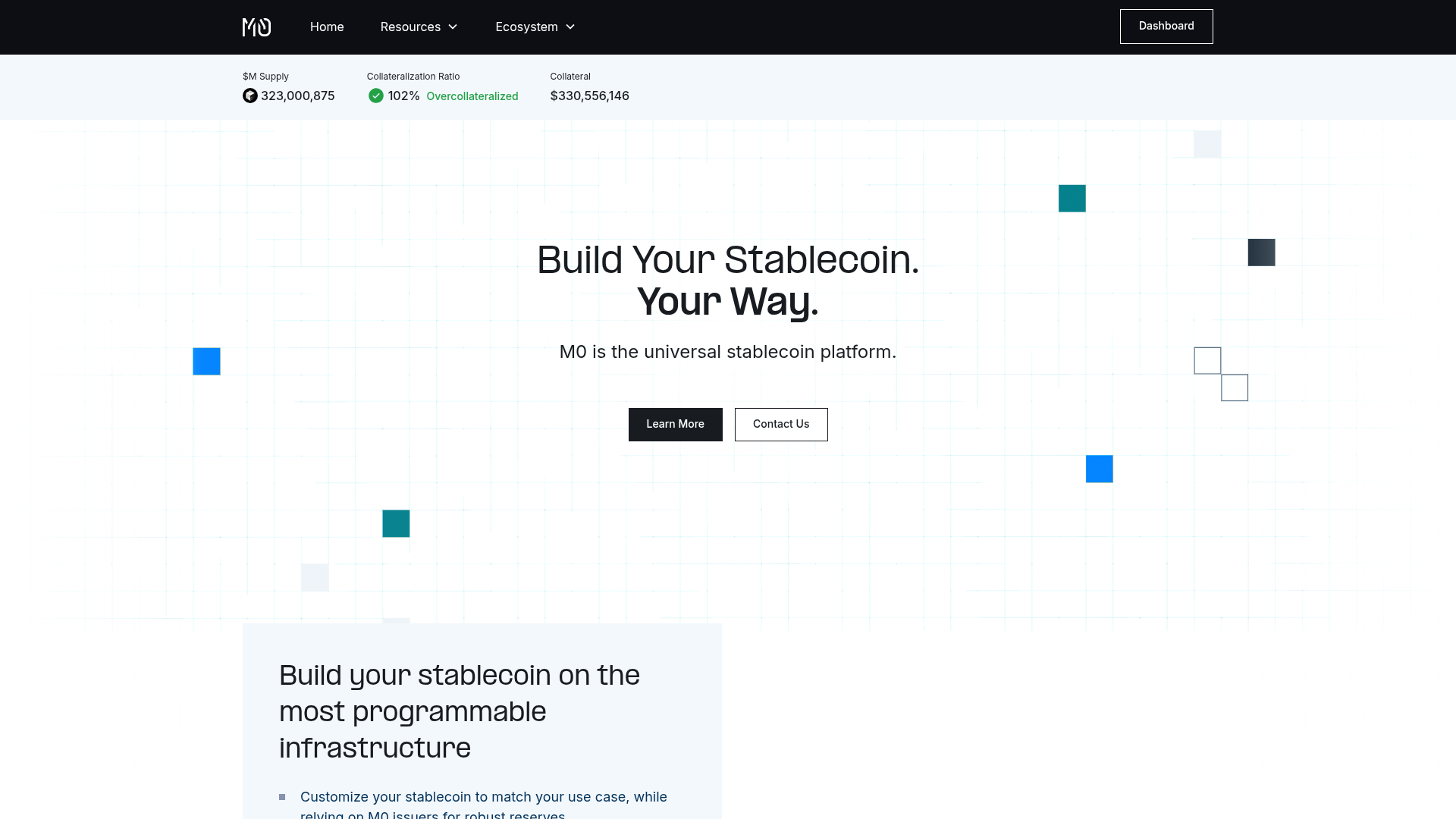 M0 website screenshot