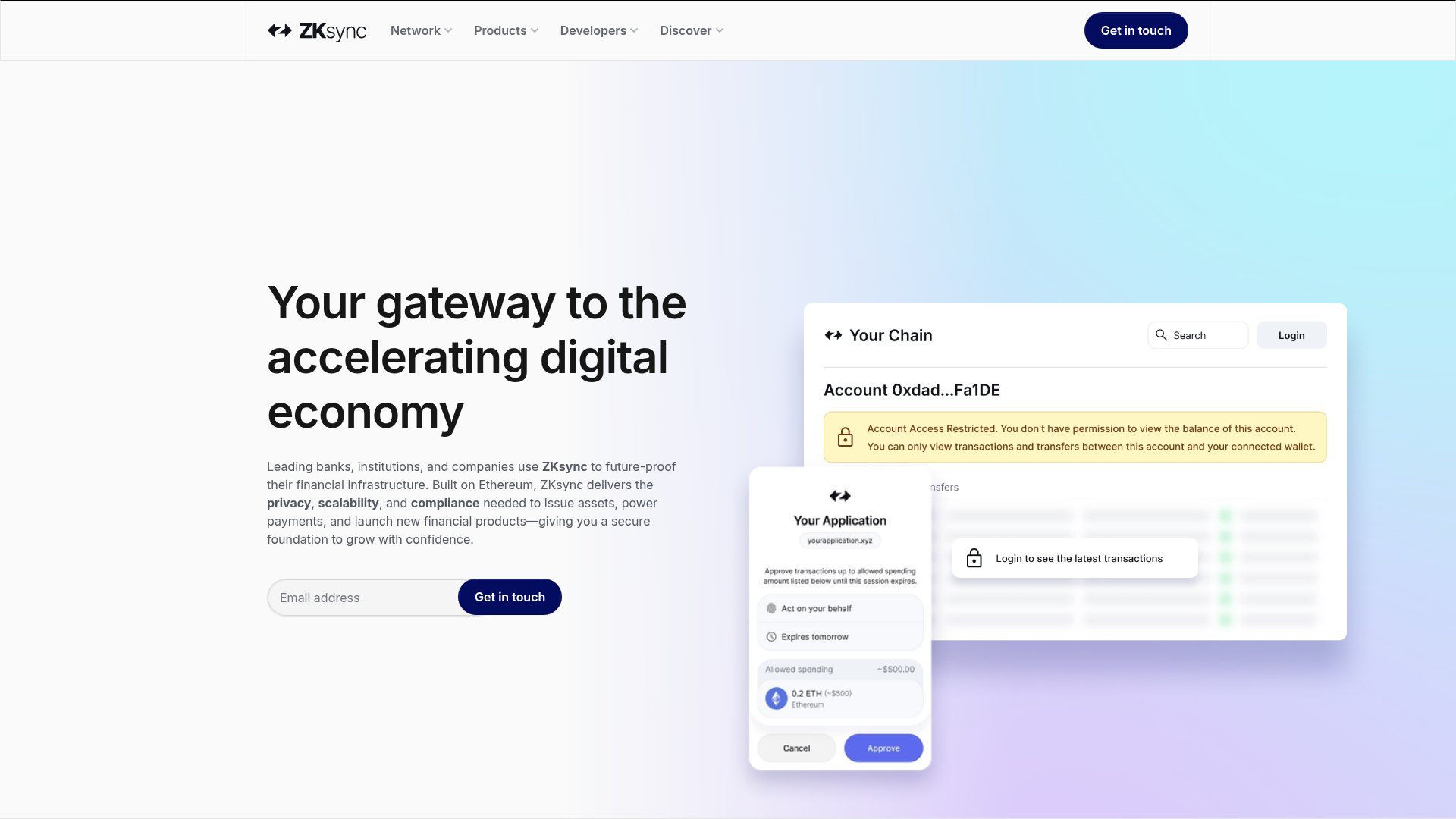 zkSync website screenshot