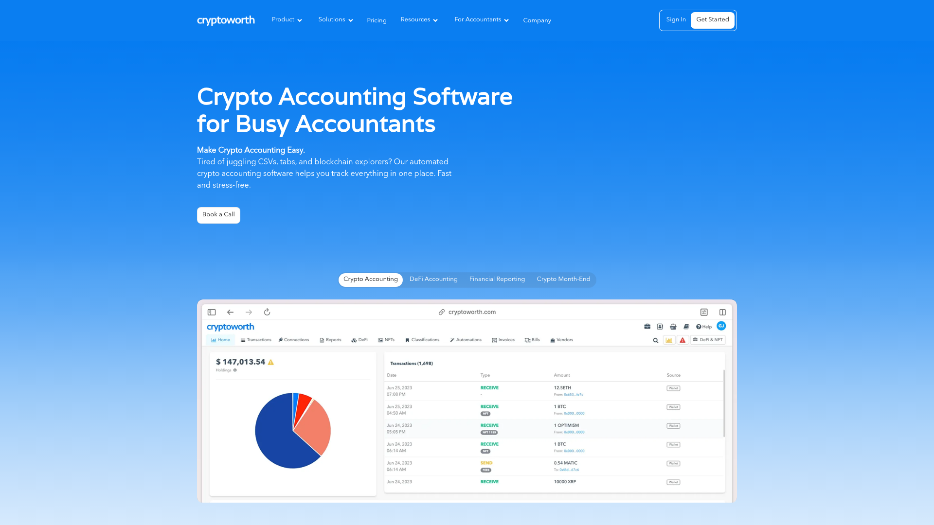 Cryptoworth website screenshot