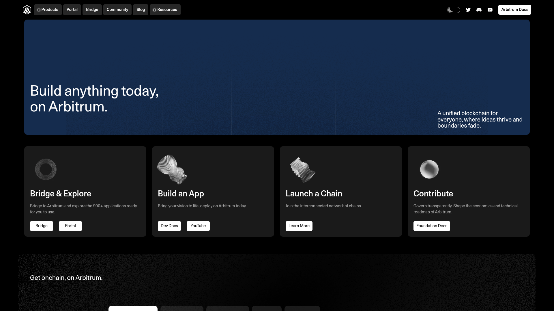 Arbitrum website screenshot