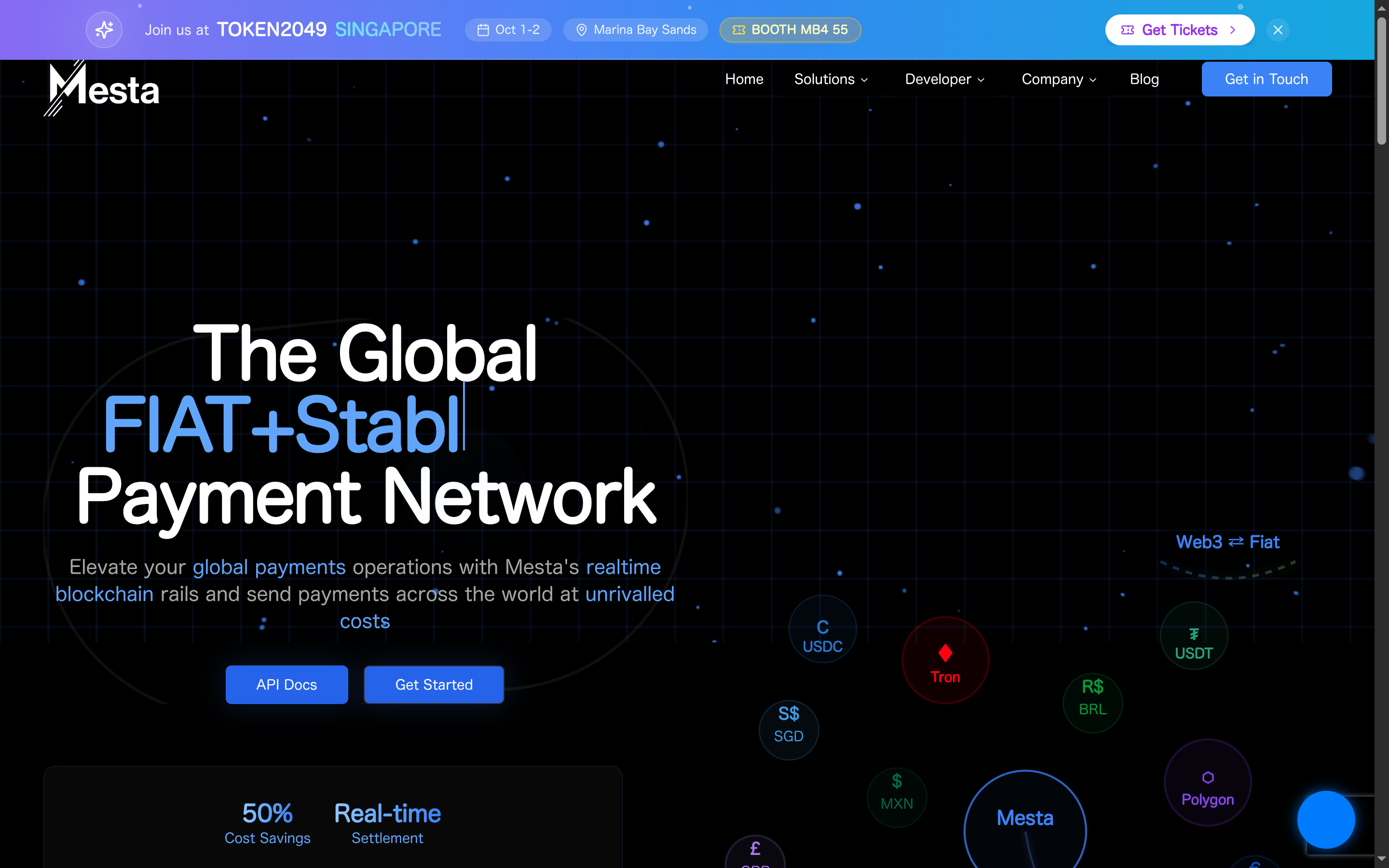 Mesta website screenshot
