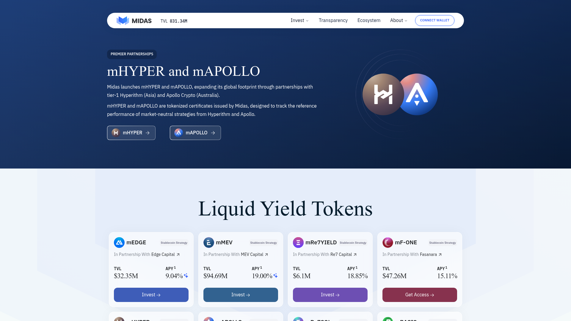 Midas website screenshot