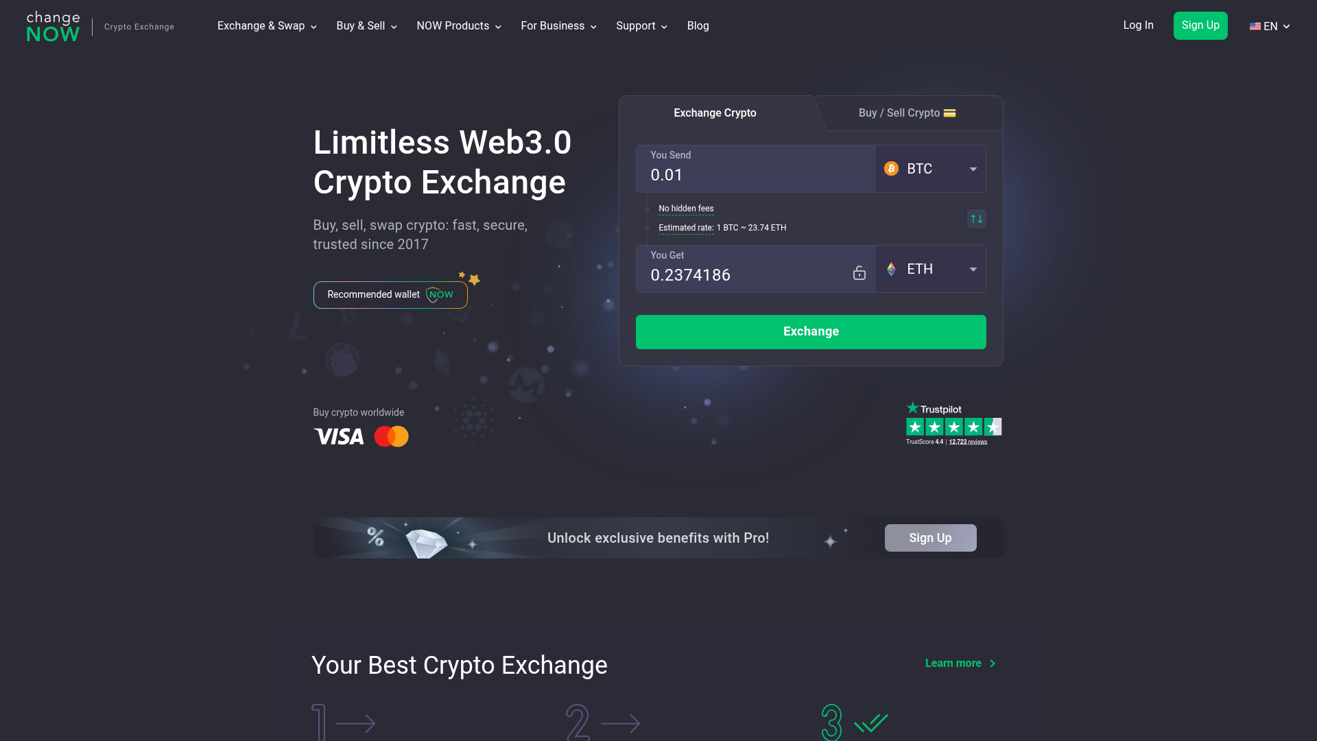 Change NOW website screenshot