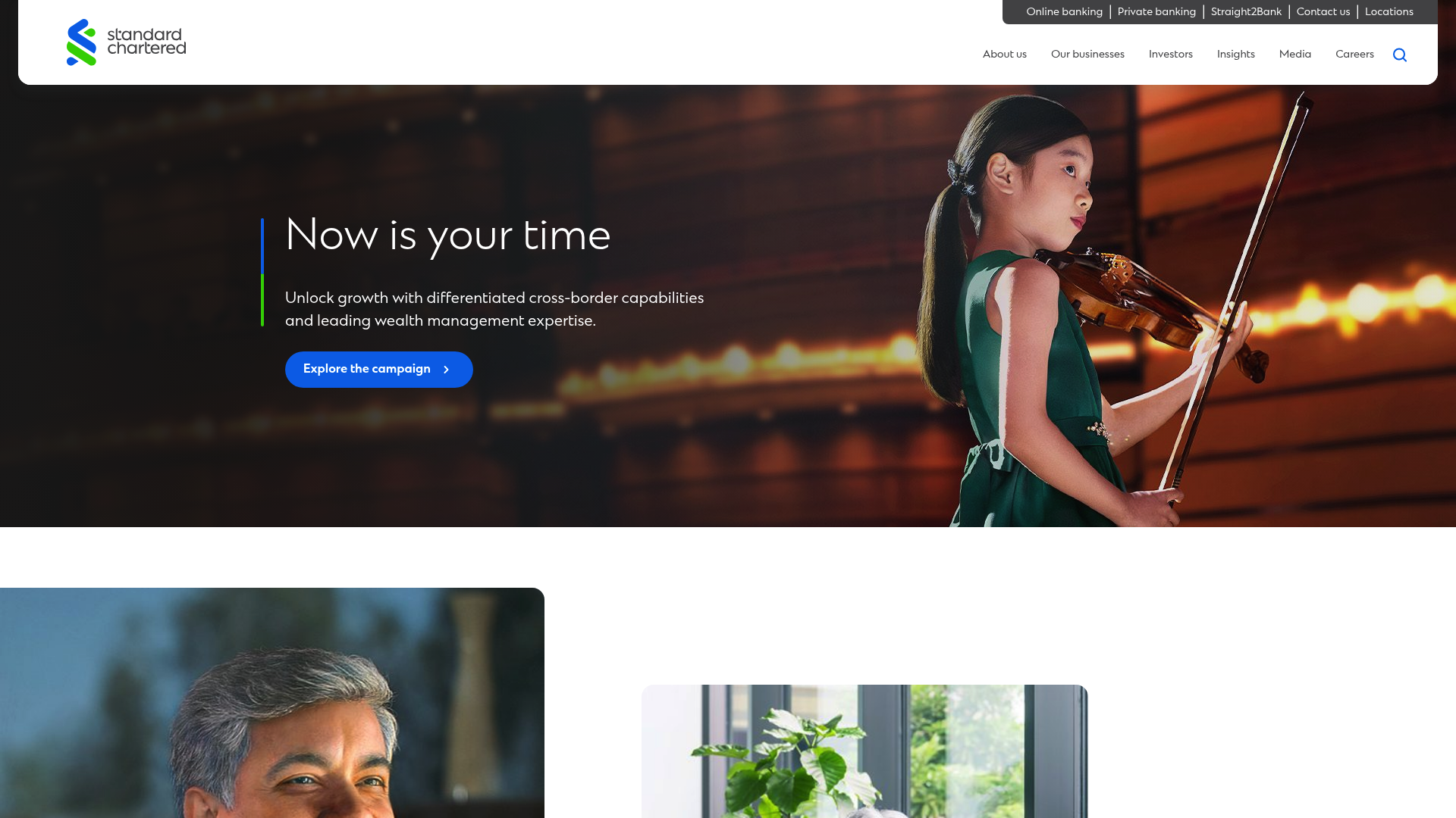 Standard Chartered website screenshot