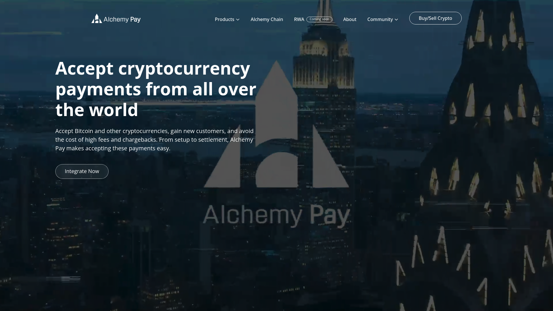 Alchemy Pay website screenshot
