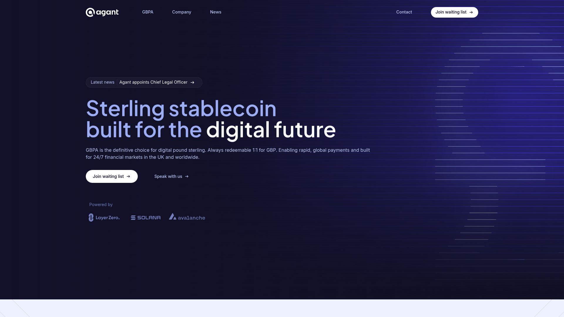 Agant website screenshot