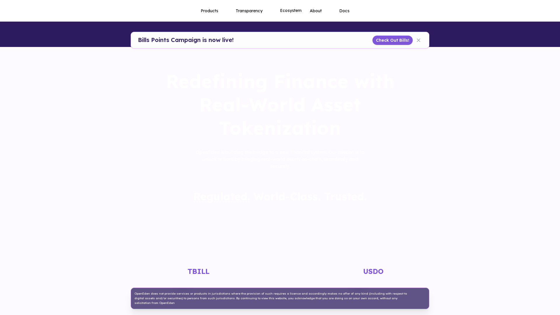 OpenEden website screenshot