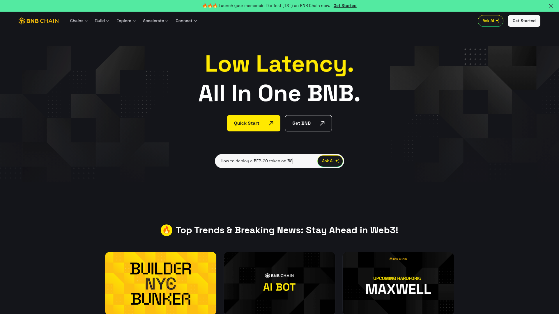 BNB Chain website screenshot