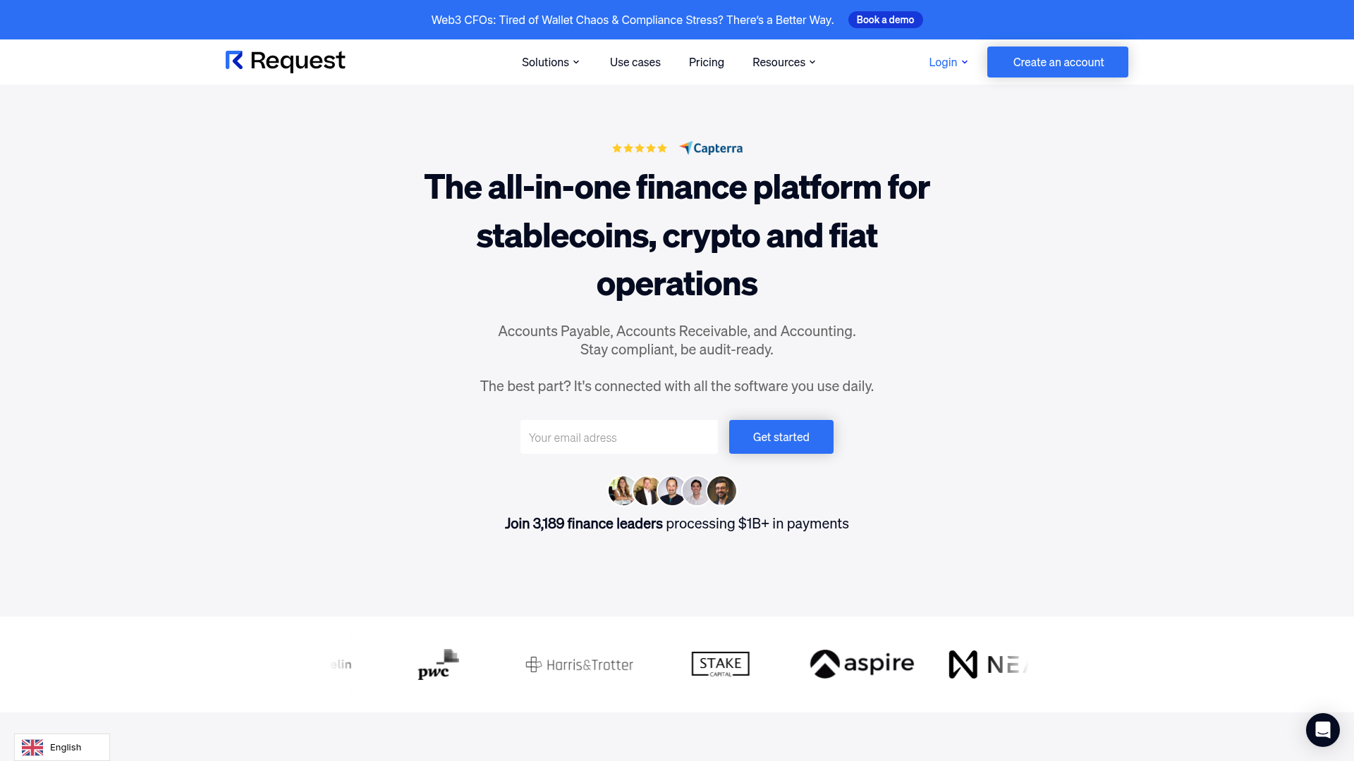 Request Finance website screenshot
