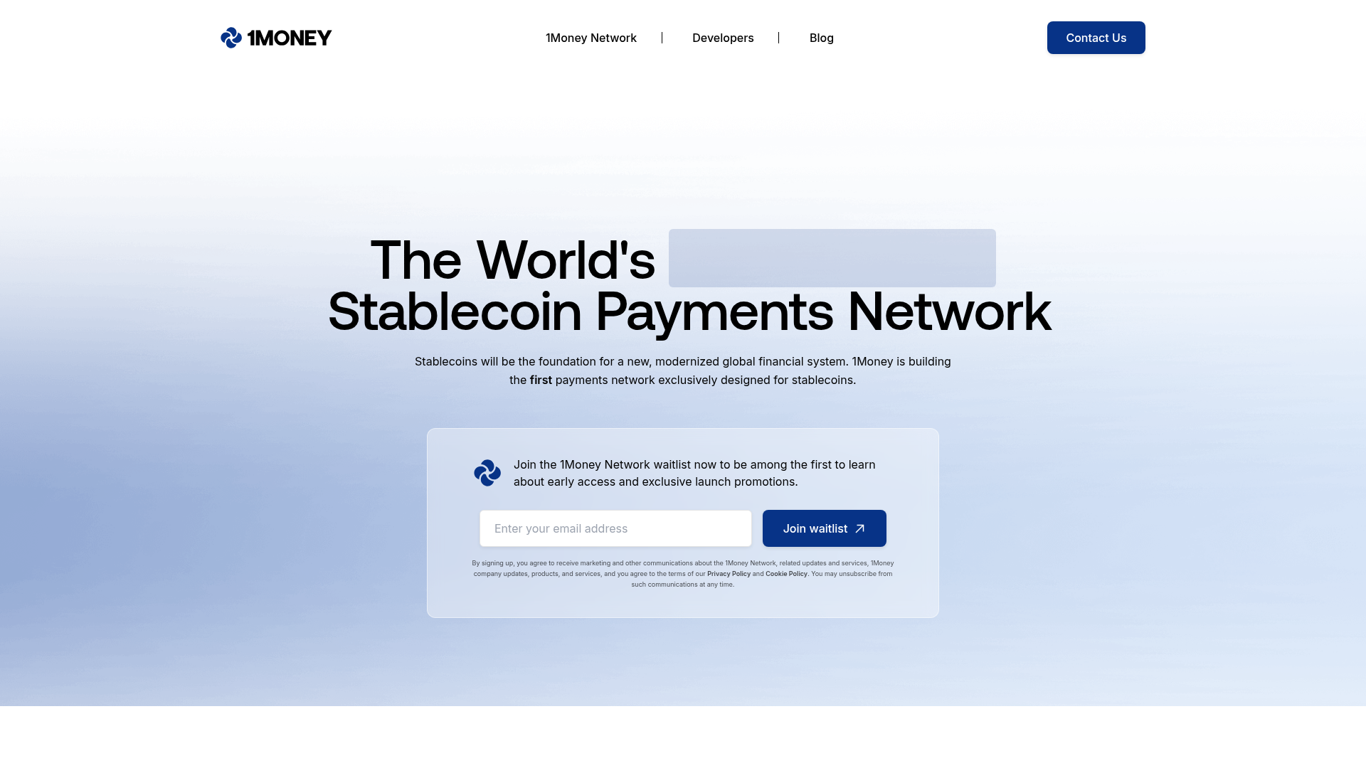 1Money website screenshot