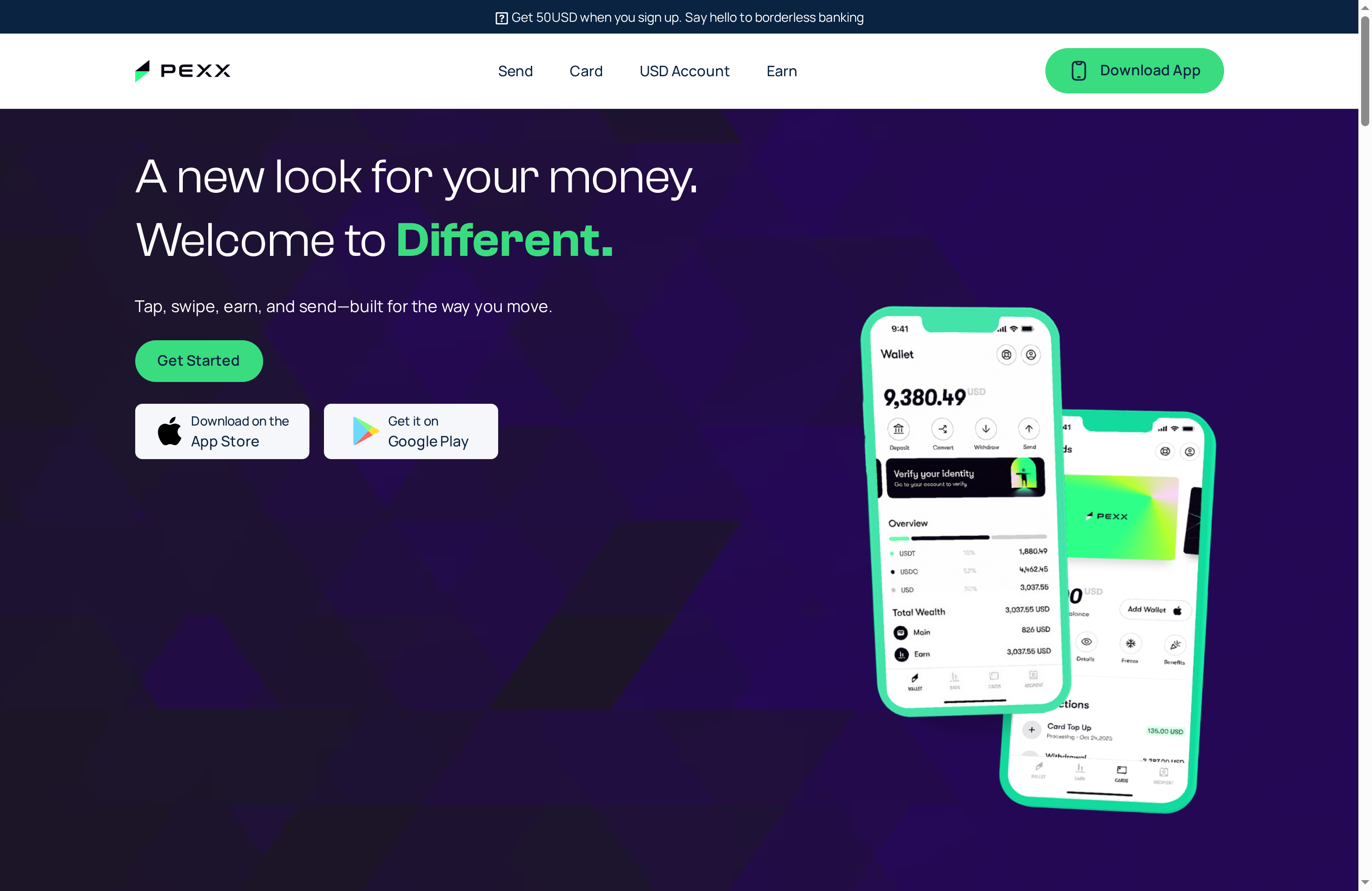 Pexx website screenshot