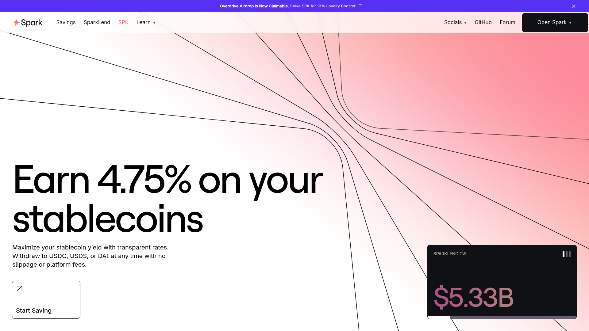 Spark website screenshot