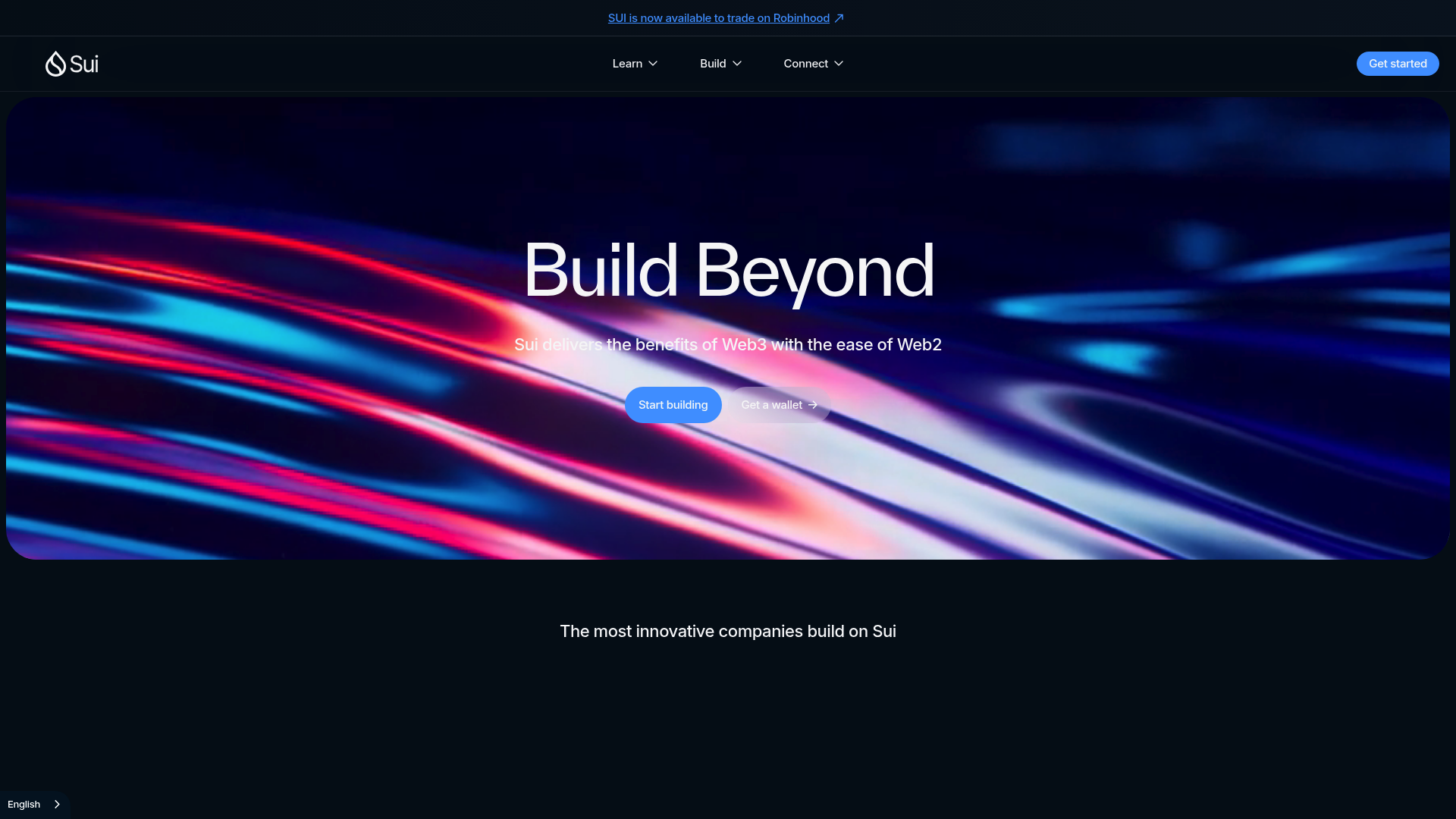 Sui website screenshot