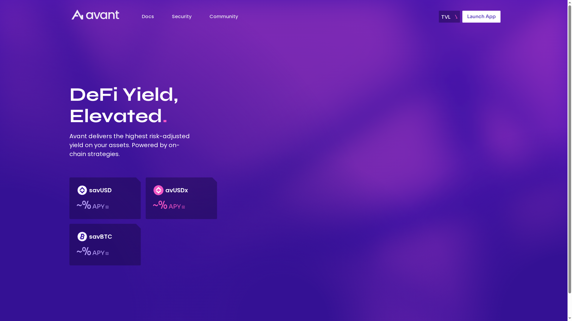 Avant website screenshot