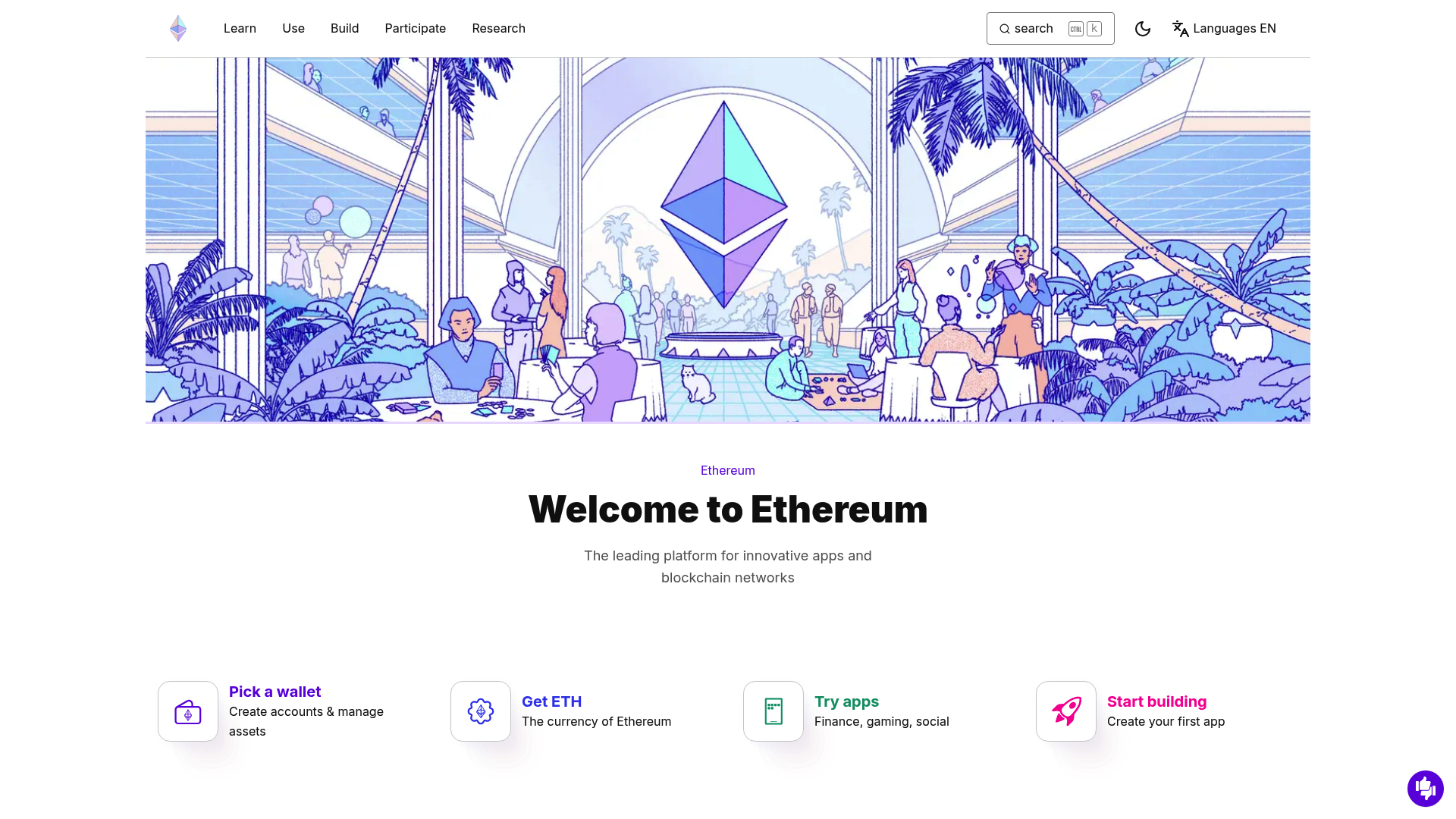 Ethereum website screenshot