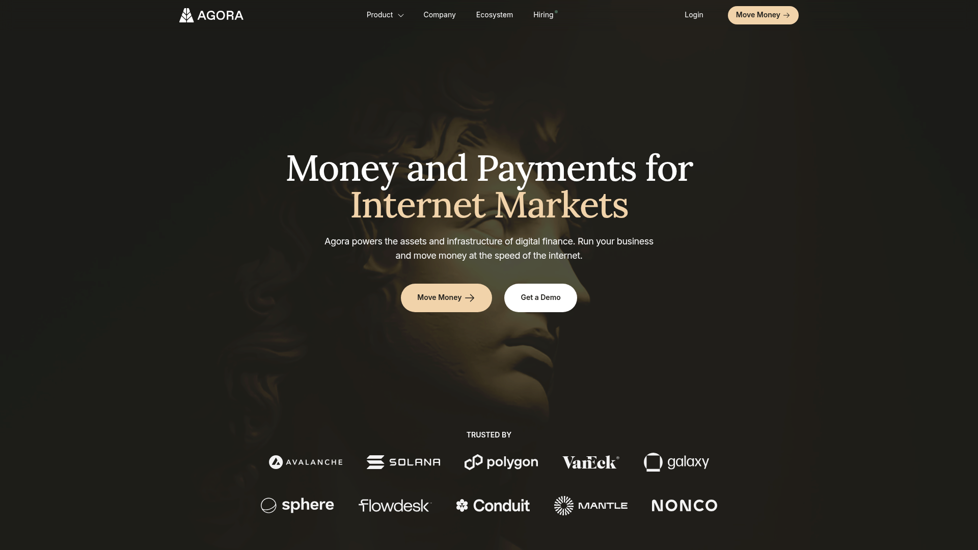 Agora website screenshot