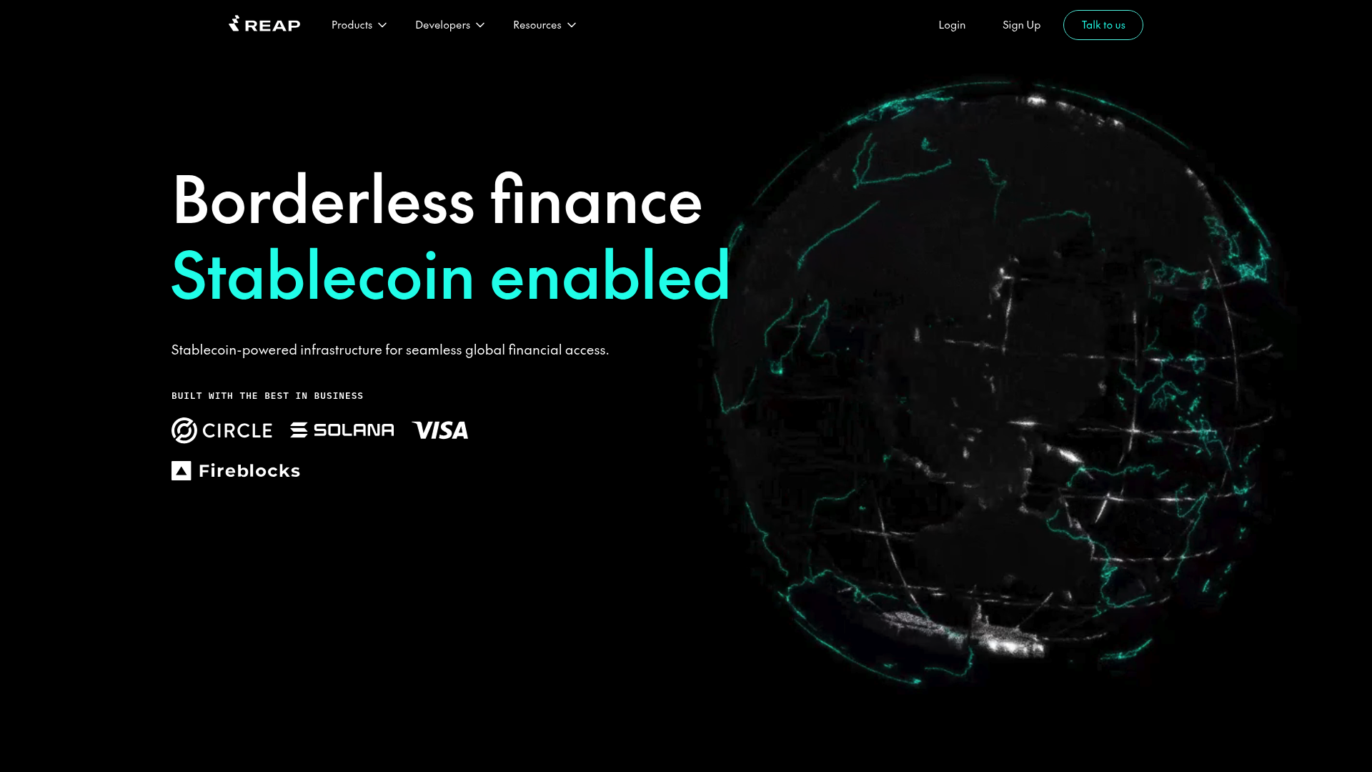 Reap website screenshot