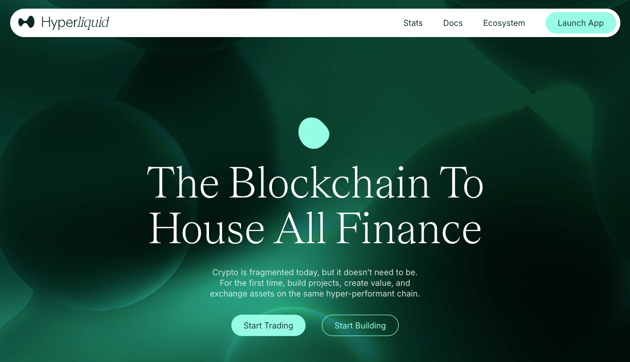 Hyperliquid website screenshot