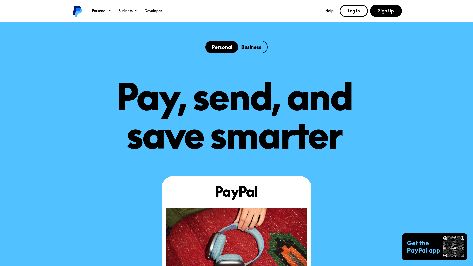 PayPal website screenshot