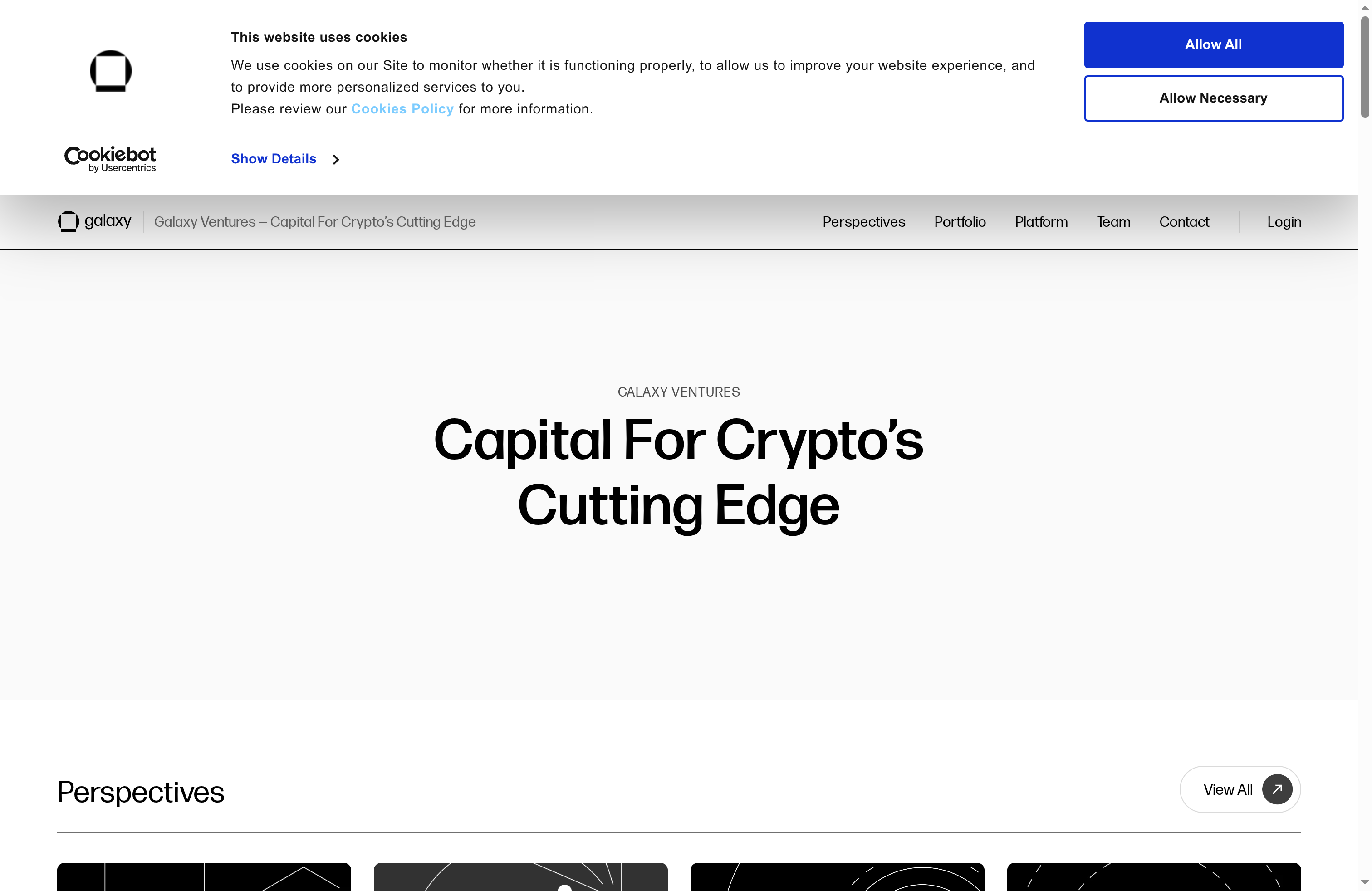 Galaxy Ventures website screenshot