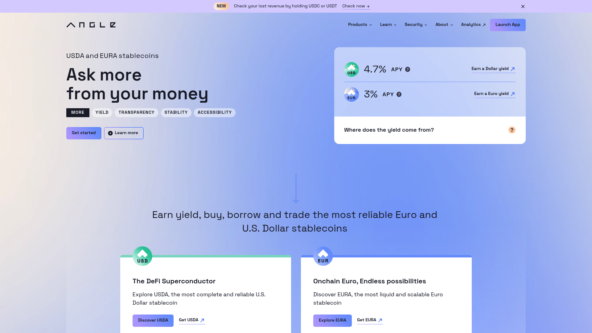 Angle website screenshot