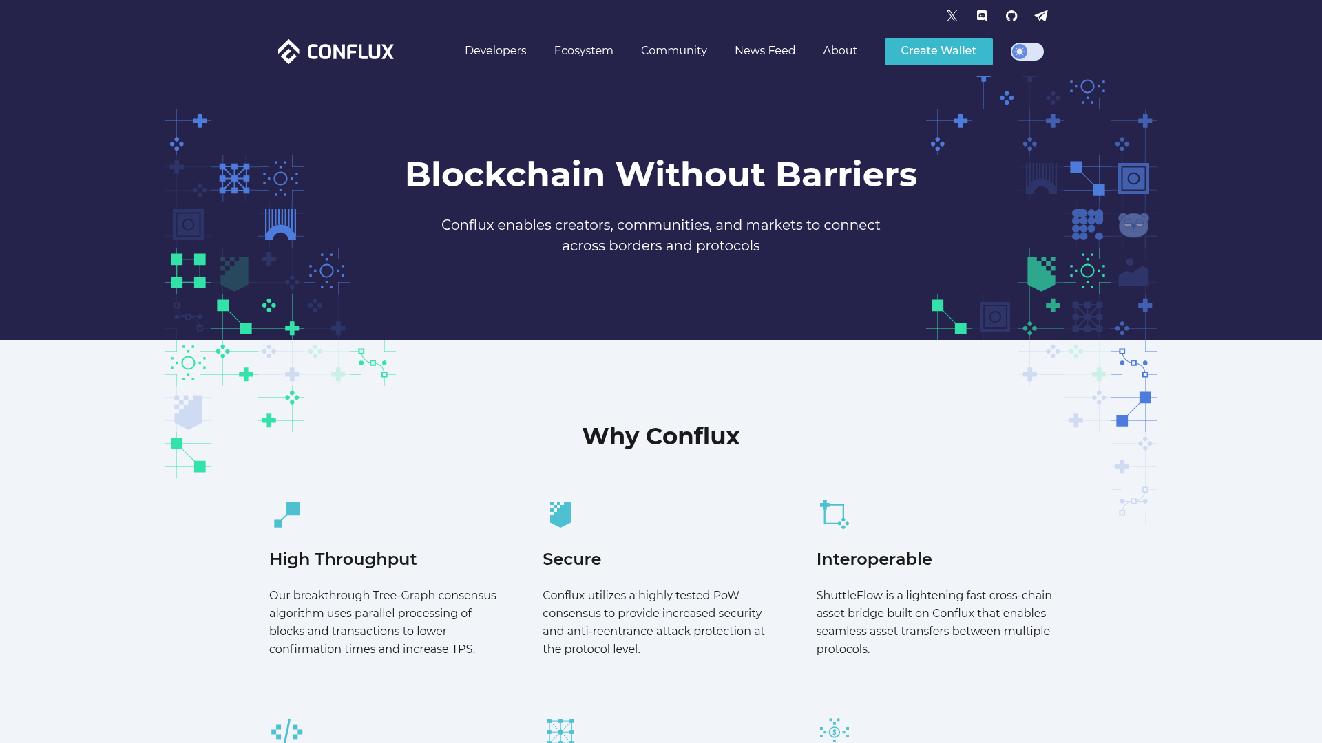 Conflux website screenshot