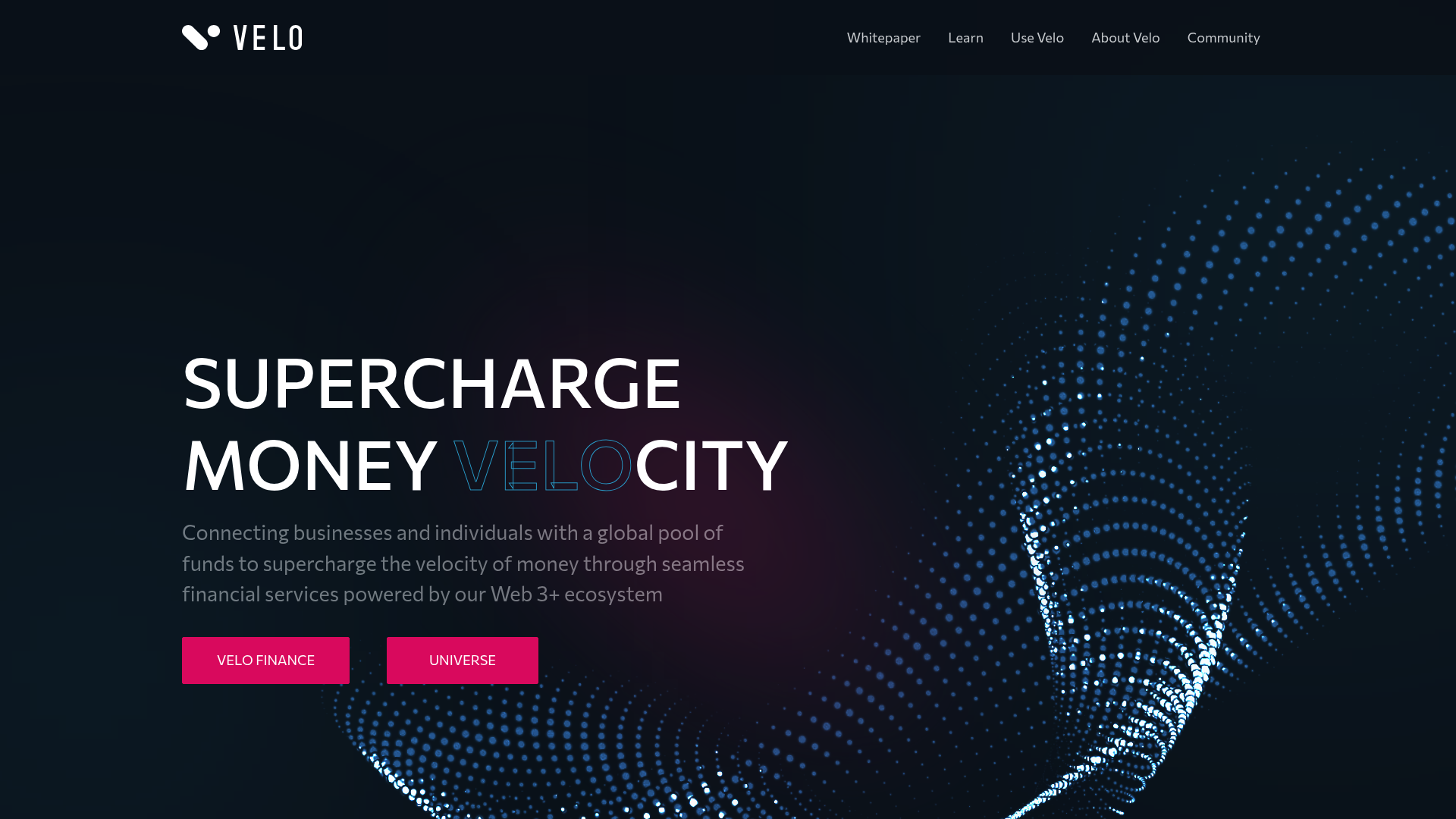Velo website screenshot