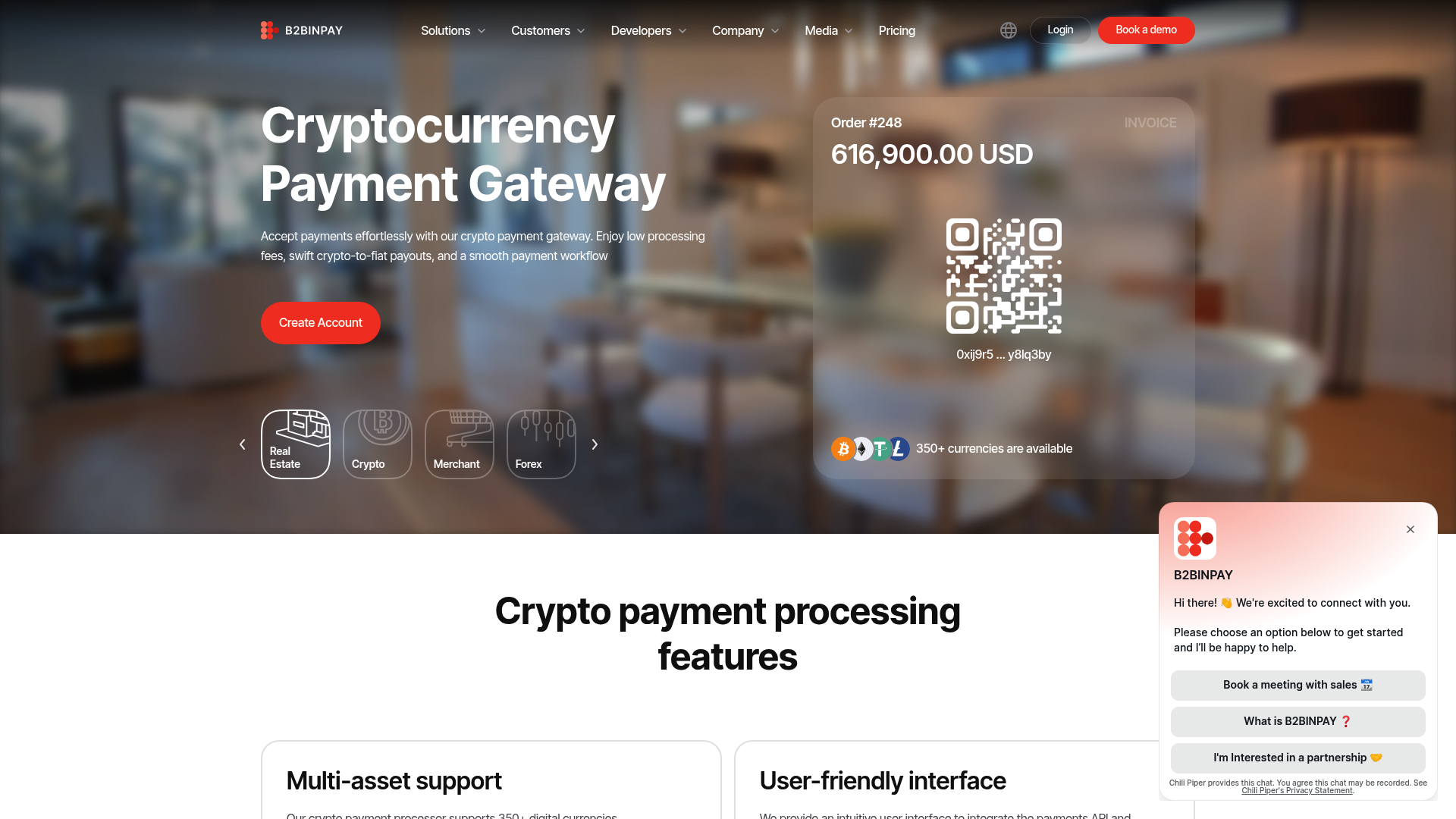 B2BinPay website screenshot