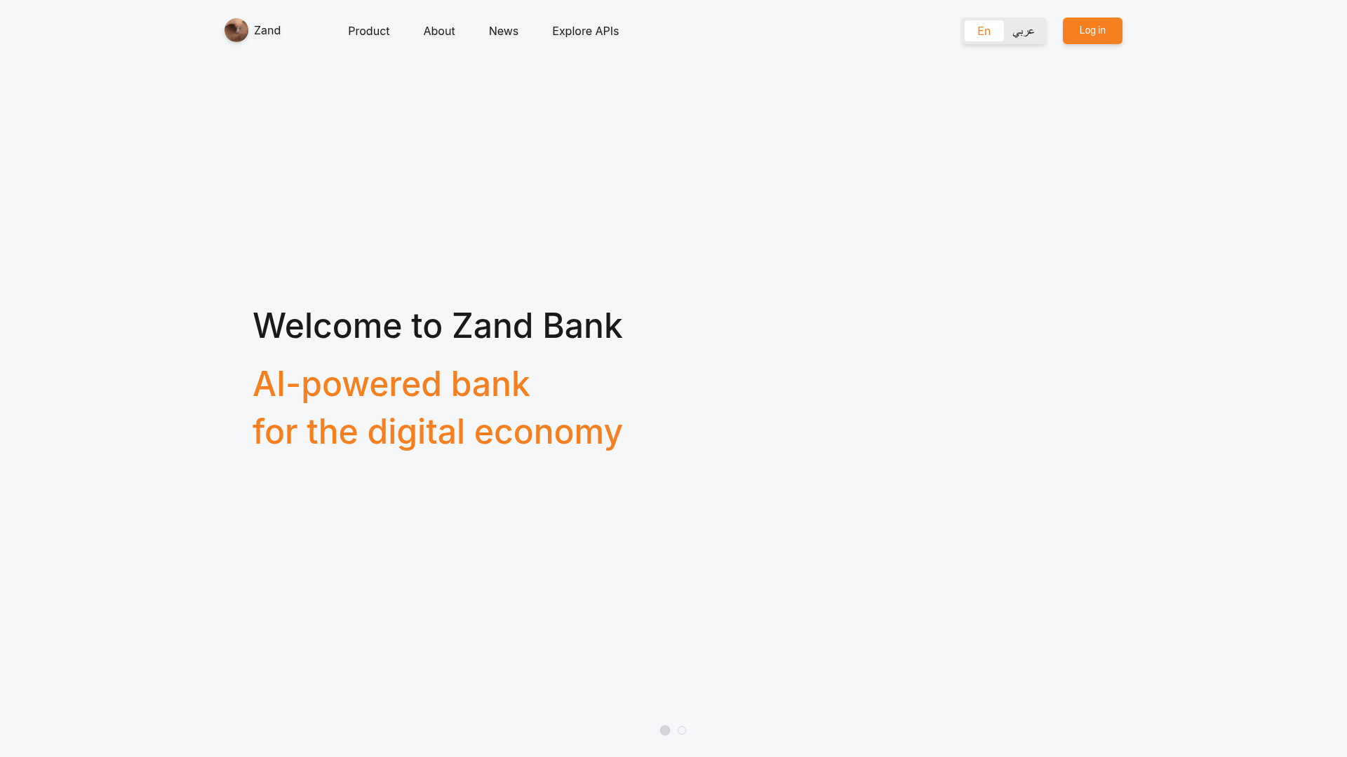 Zand website screenshot