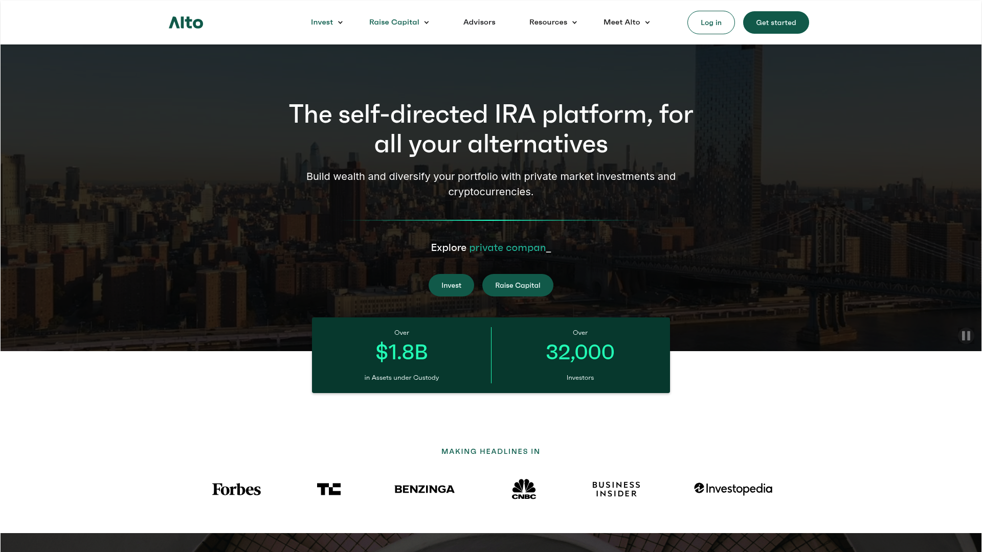 Alto website screenshot