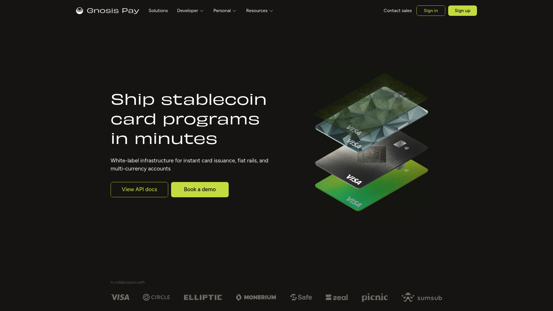 Gnosis Pay website screenshot