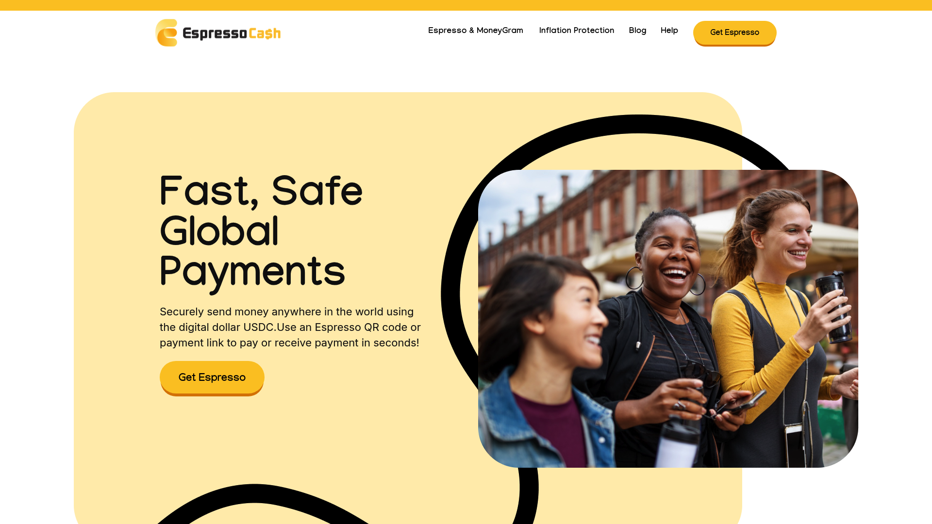 Espresso Cash website screenshot