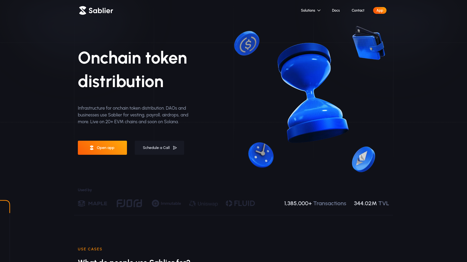 Sablier website screenshot