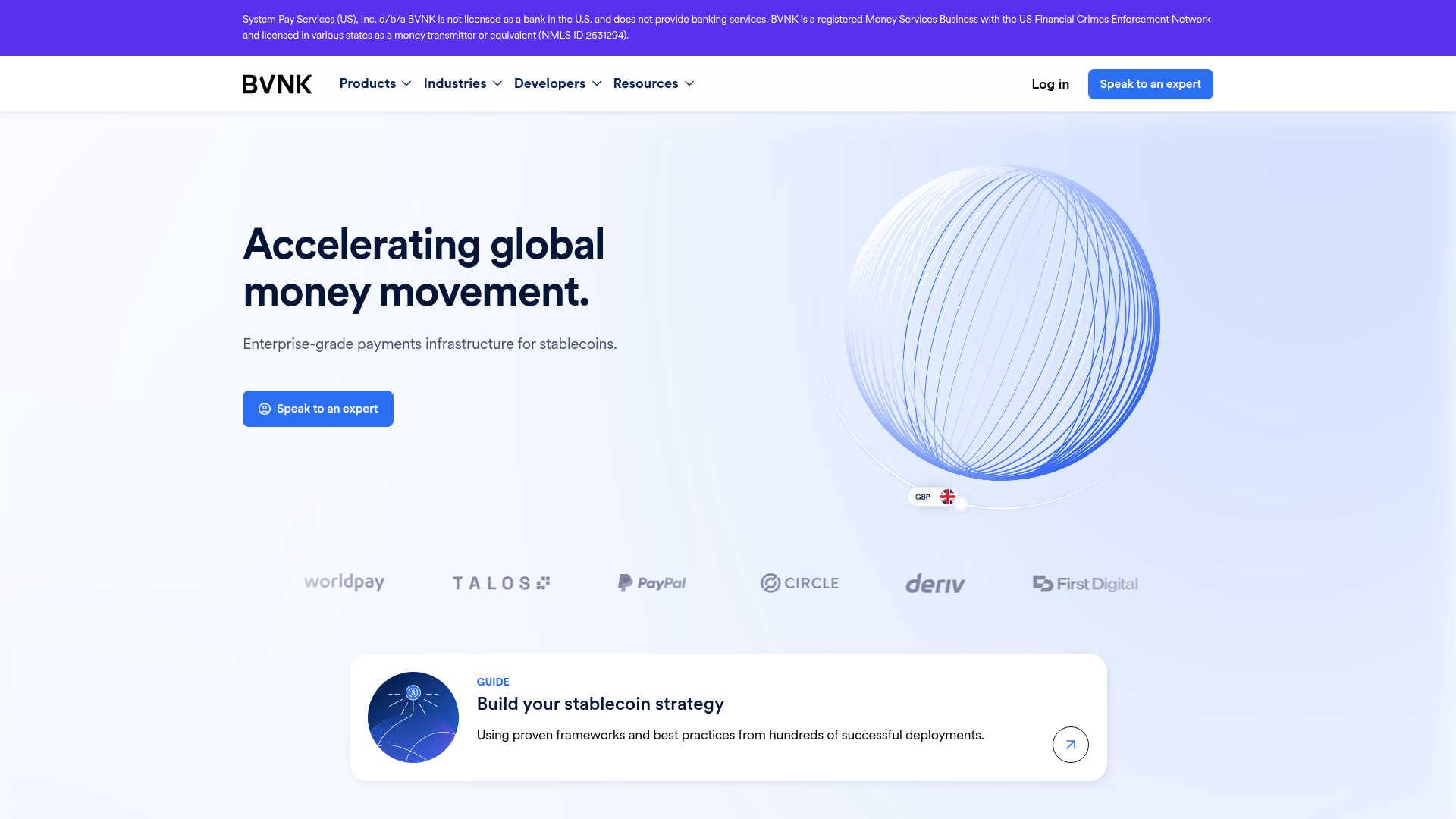 BVNK website screenshot