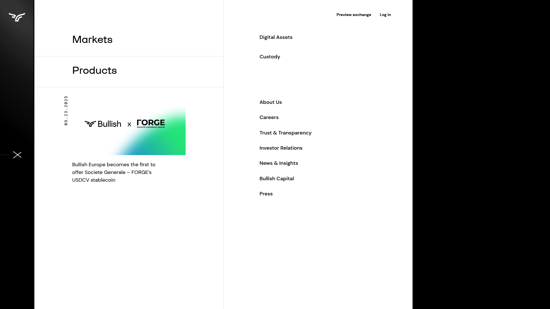 Bullish website screenshot