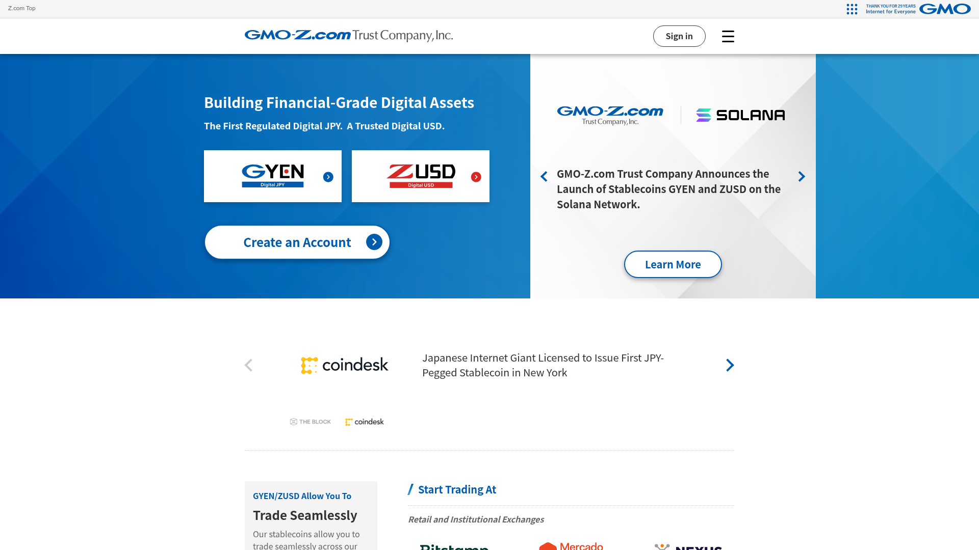 GMO Trust website screenshot