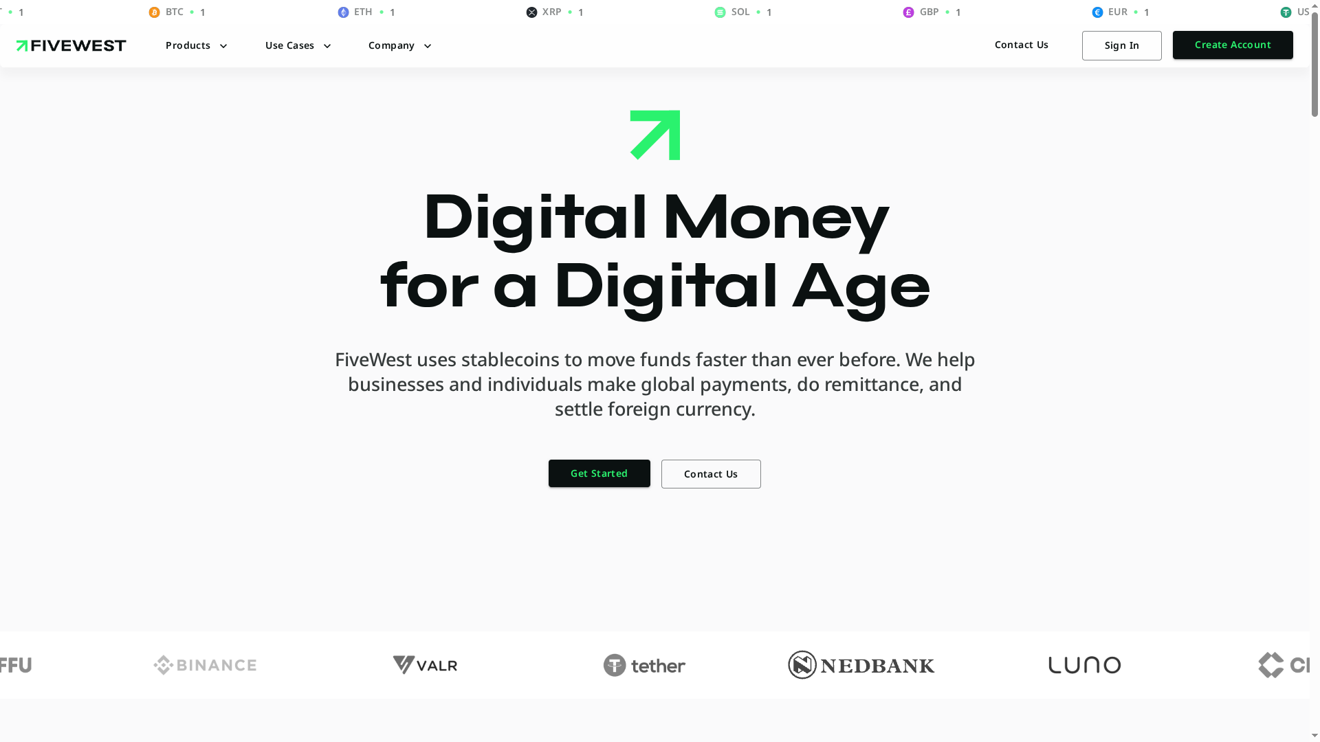 FiveWest website screenshot