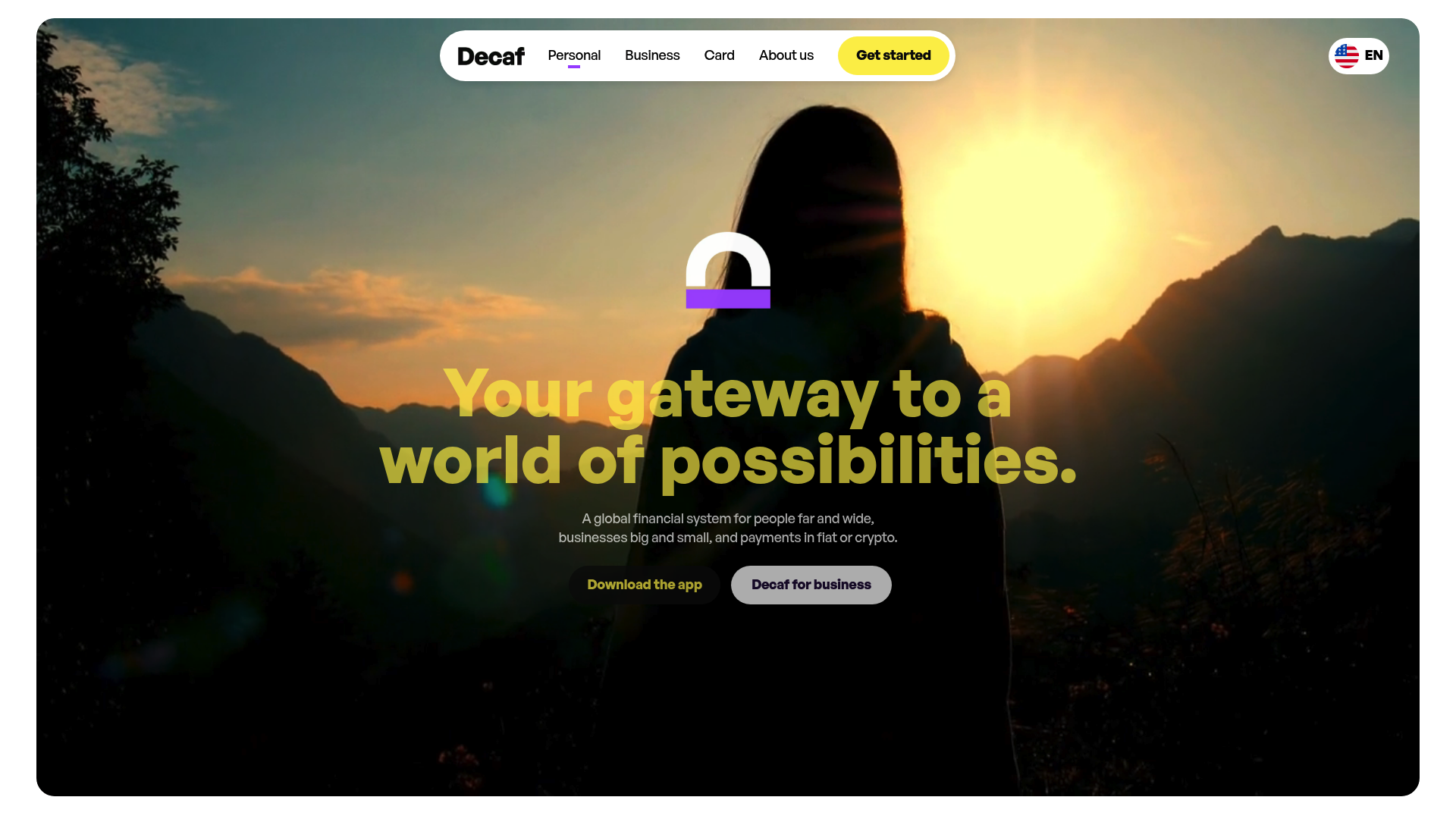 Decaf website screenshot