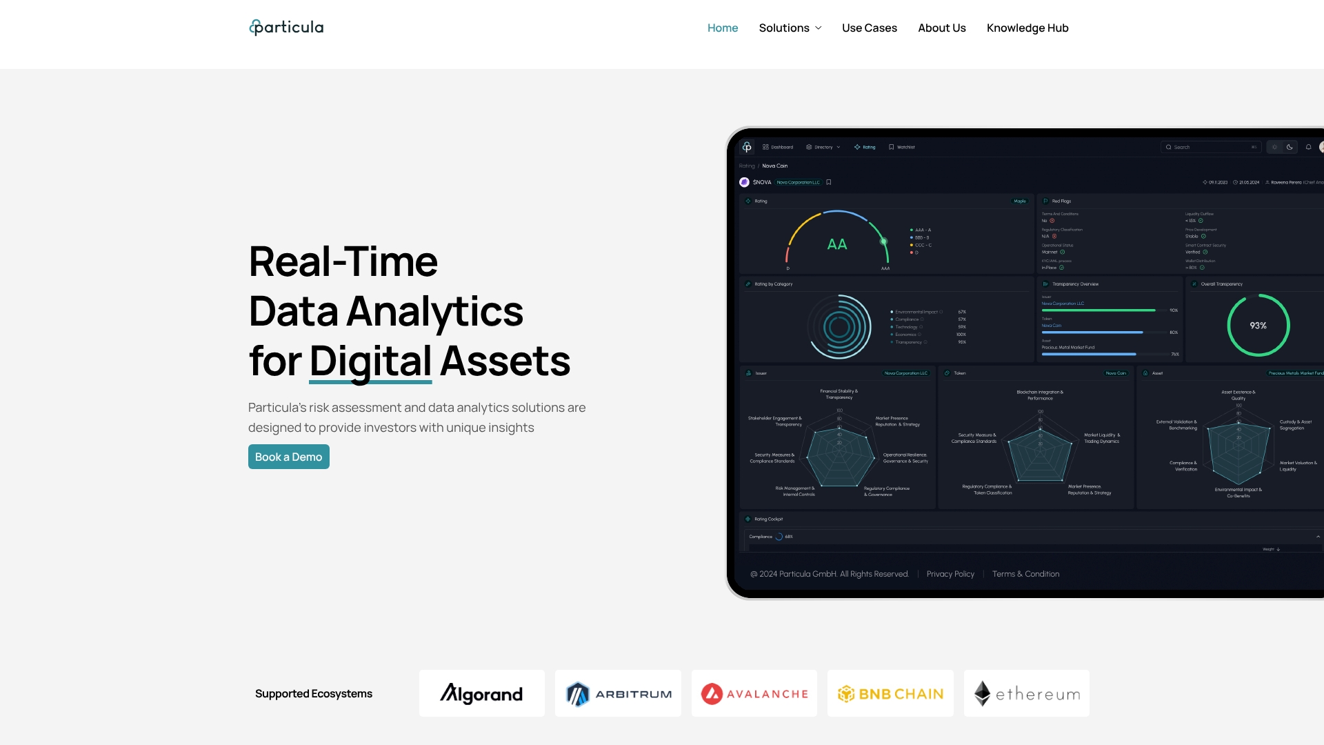 Particula website screenshot
